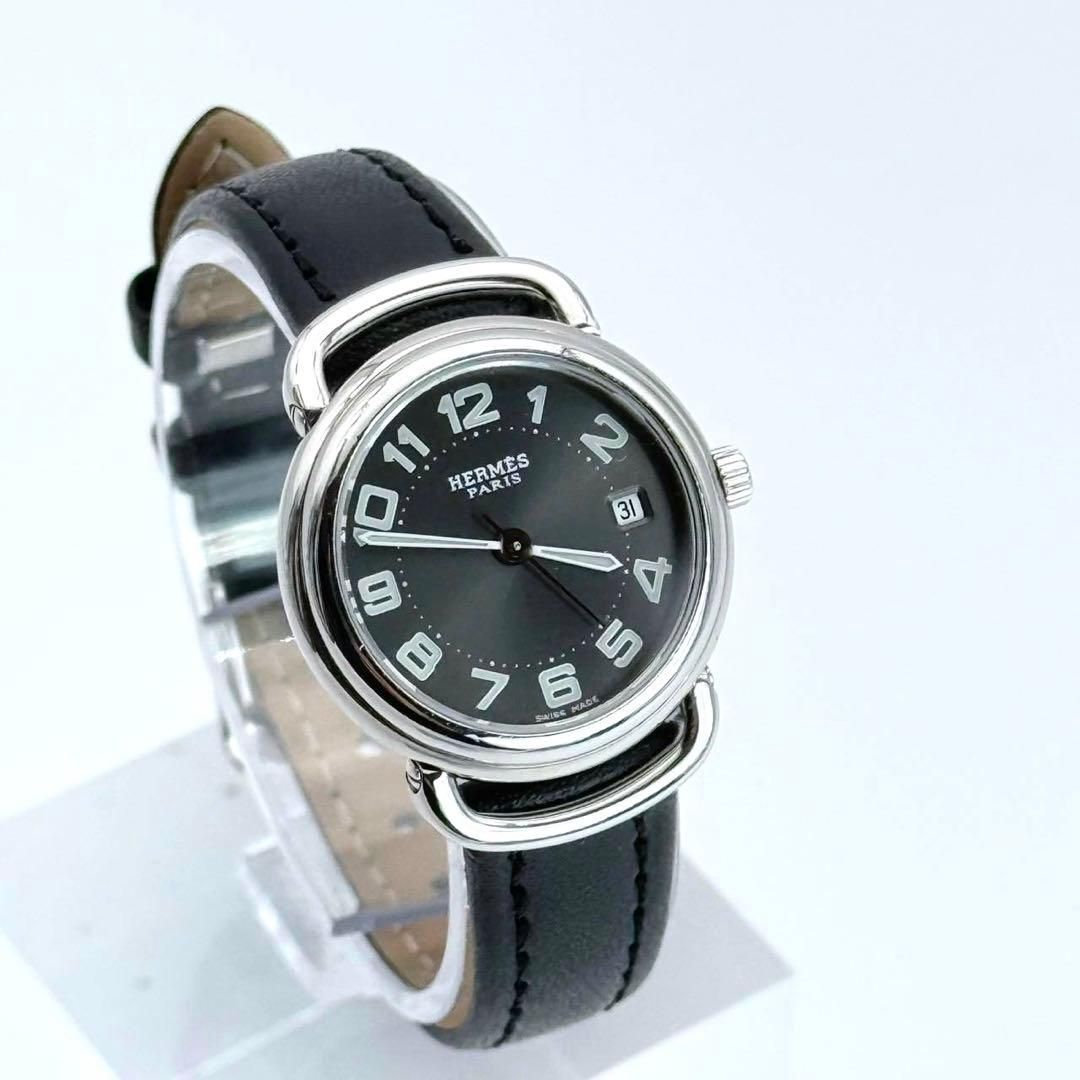 エルメス プルマン ブラック文字盤 レディース 腕時計 クォーツ 新品