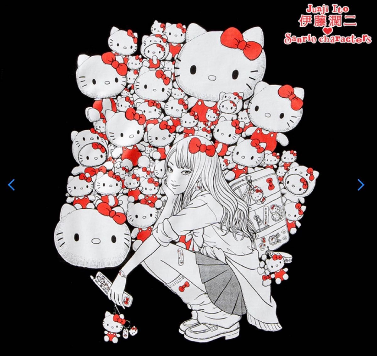 伊藤潤二×サンリオキャラクターズ ロングTシャツ ギャル富江×ハロー