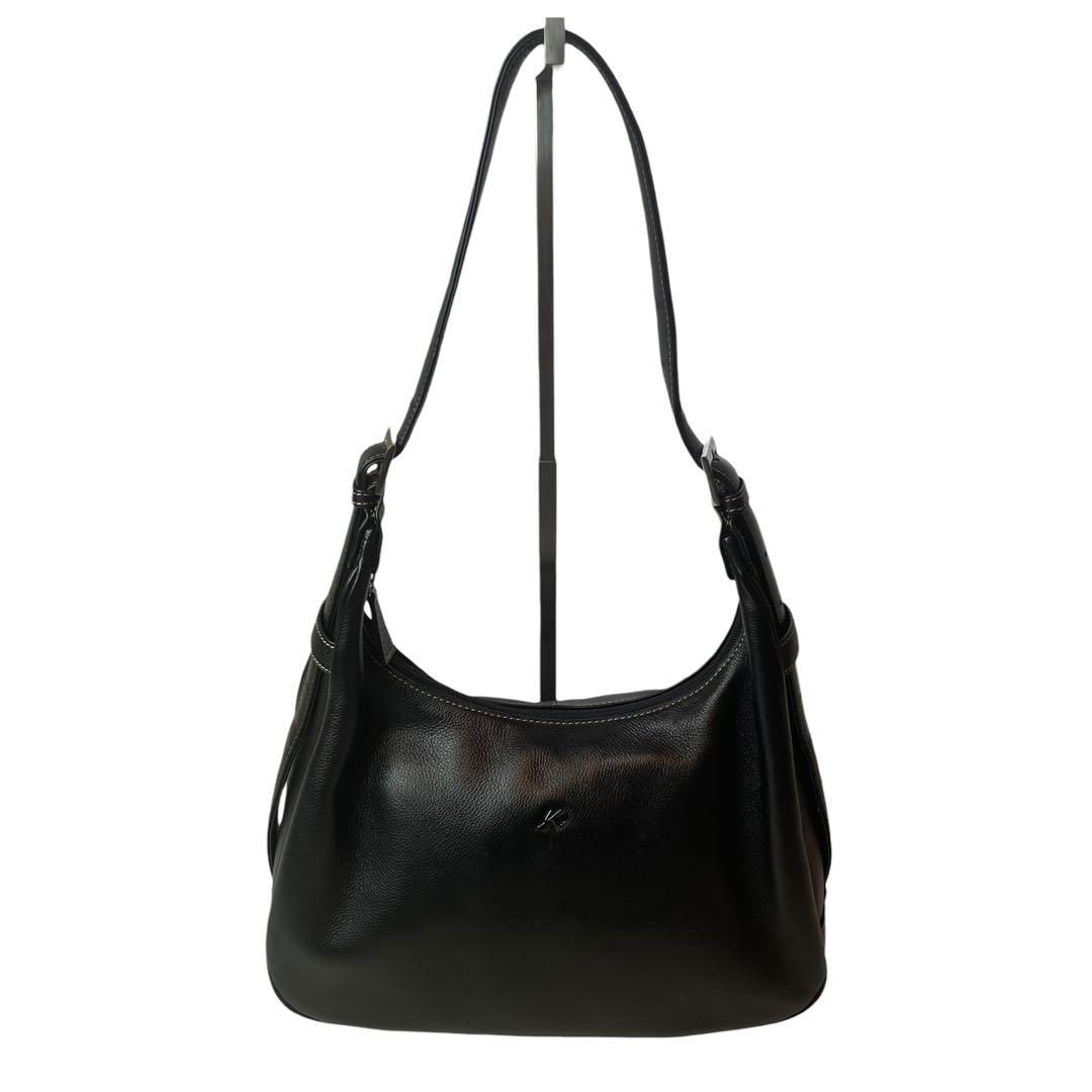 キタムラ Kitamura ワンショルダーバッグ ブラック レザー 肩掛け 黒