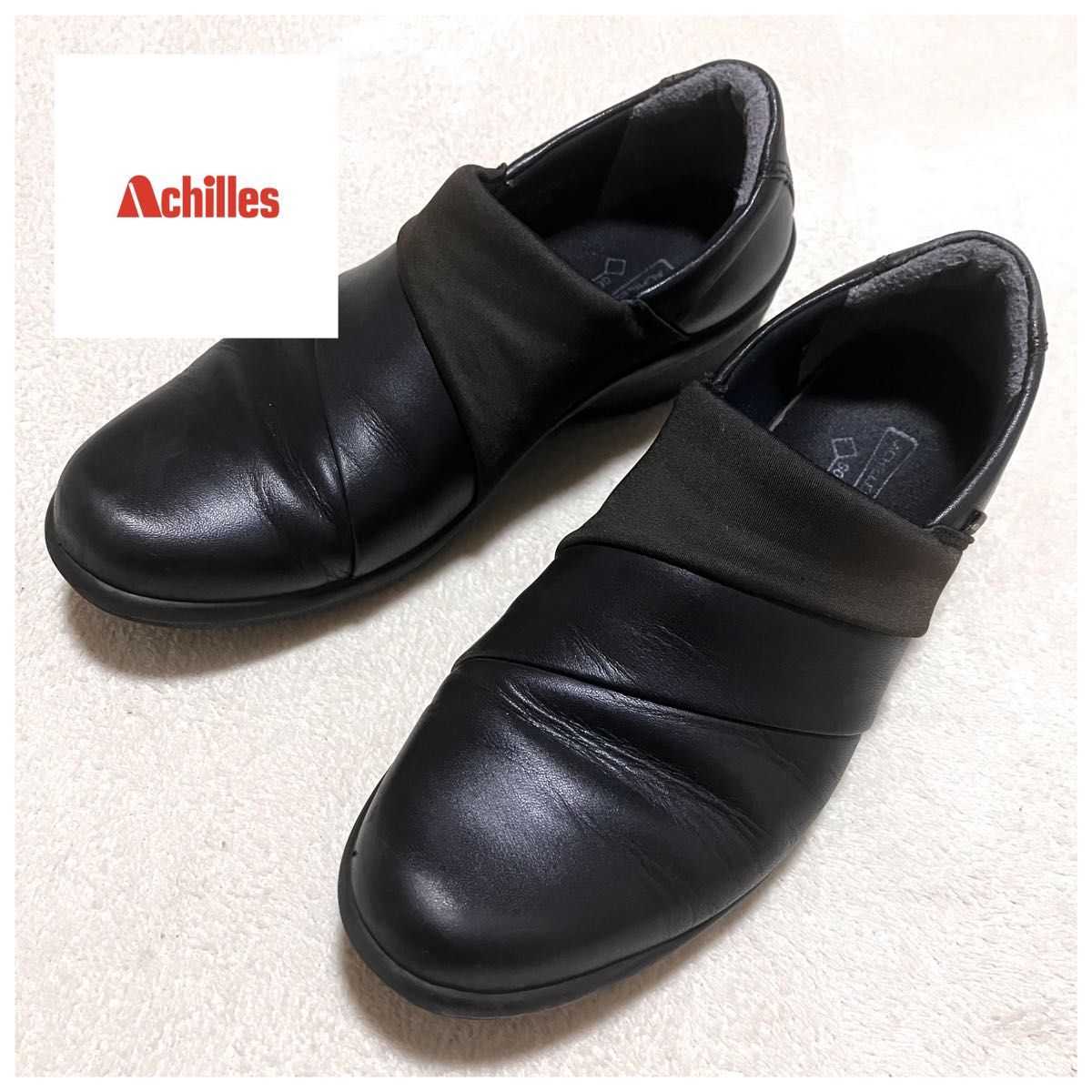 希少 アキレスソルボ レザー コンフォートシューズ スリッポン 23cm