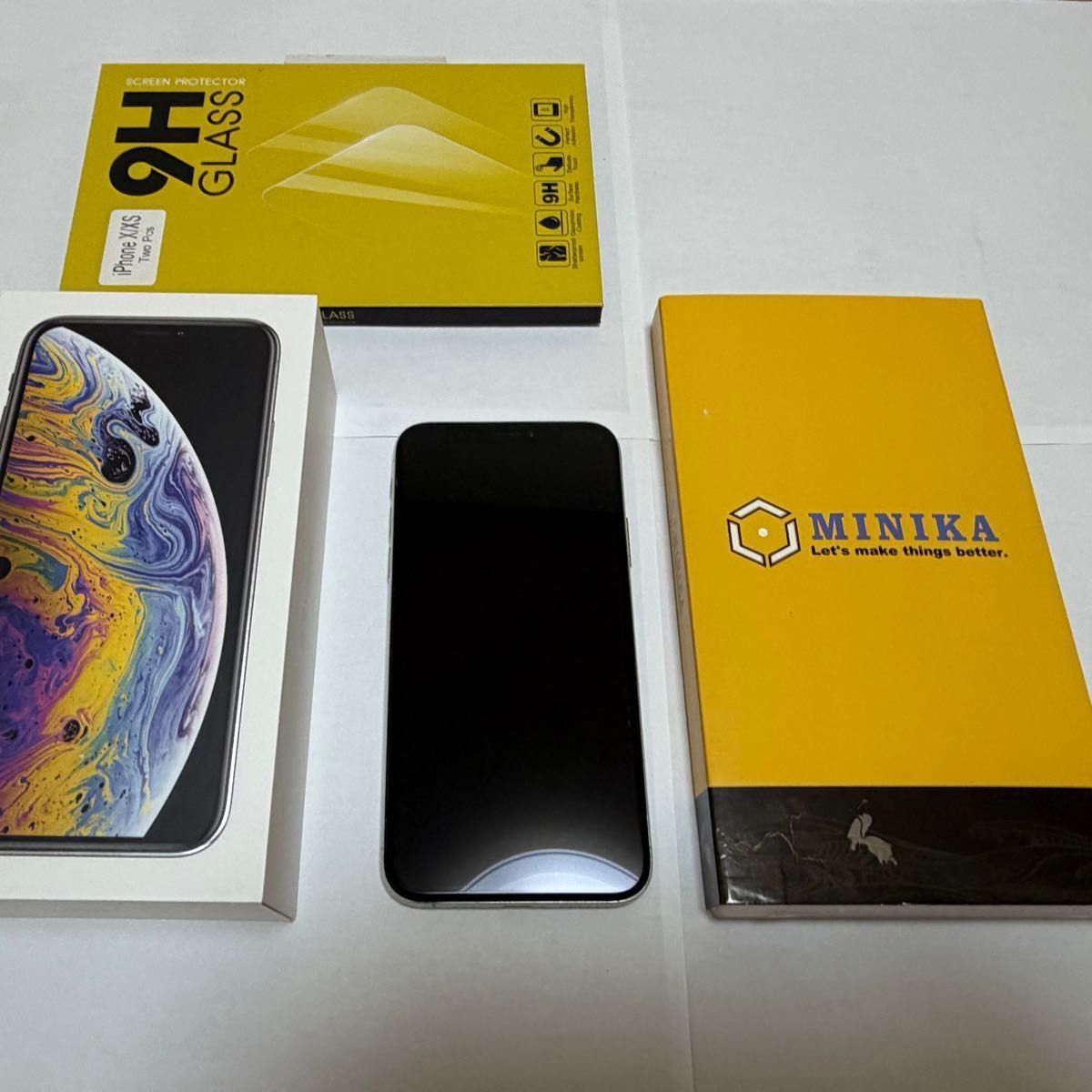 iPhone XS 256GB シルバー SIMフリー 本体 ガラスフィルム､元箱､新品未