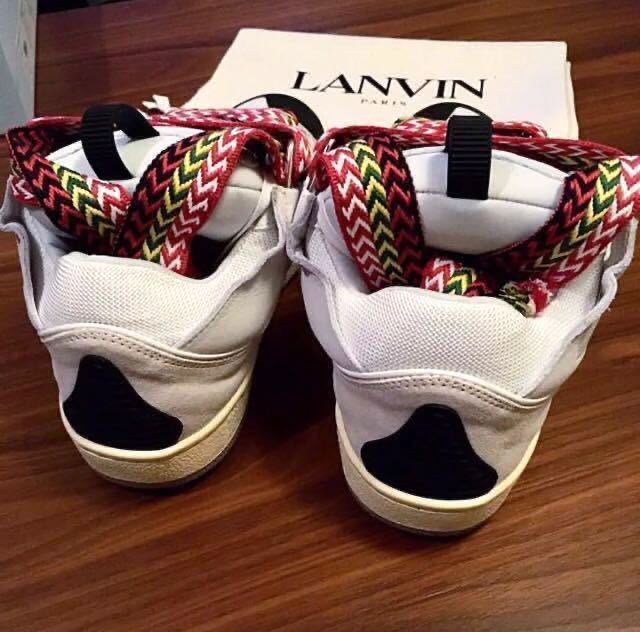 42 新品正規品 LANVIN LEATHER CURB SNEAKERS ランバン カーブ