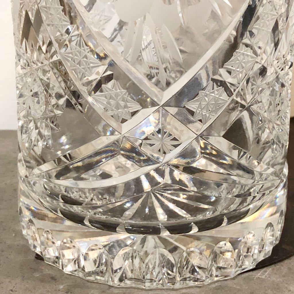 DRESDEN KRISTALL ドレスデンクリスタル カットガラス花瓶 30cm