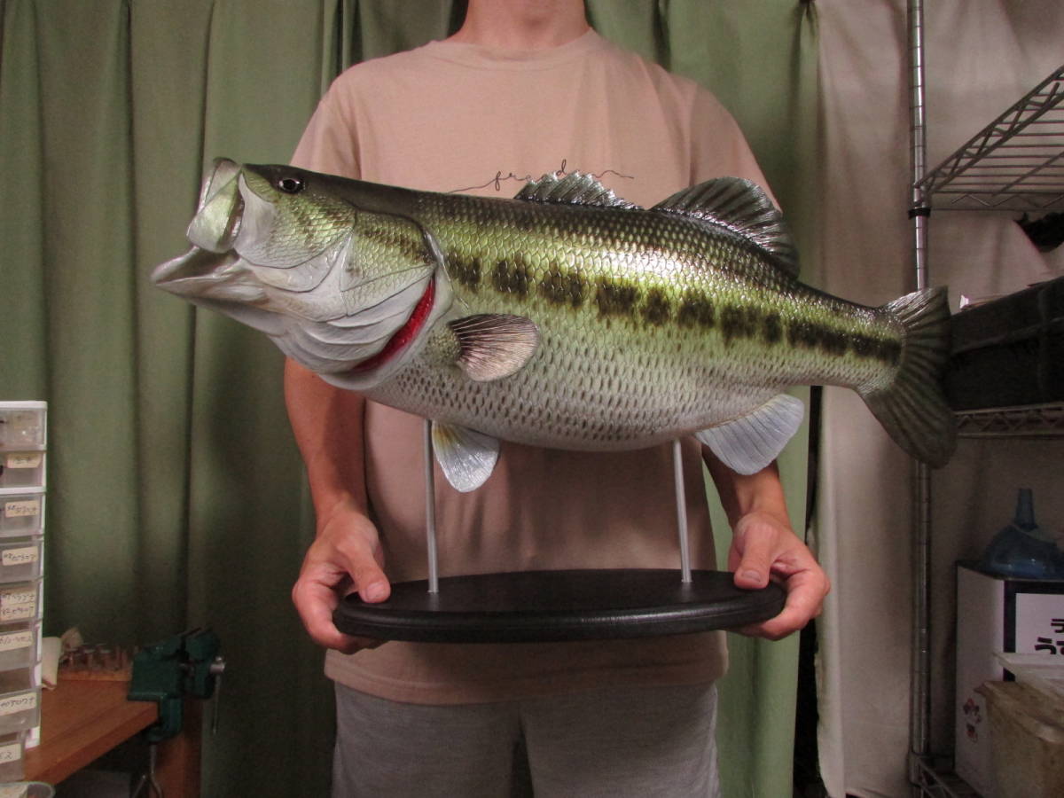 ハンドメイド 62cmブラックバス 置き物 フィギュア レプリカ 模型