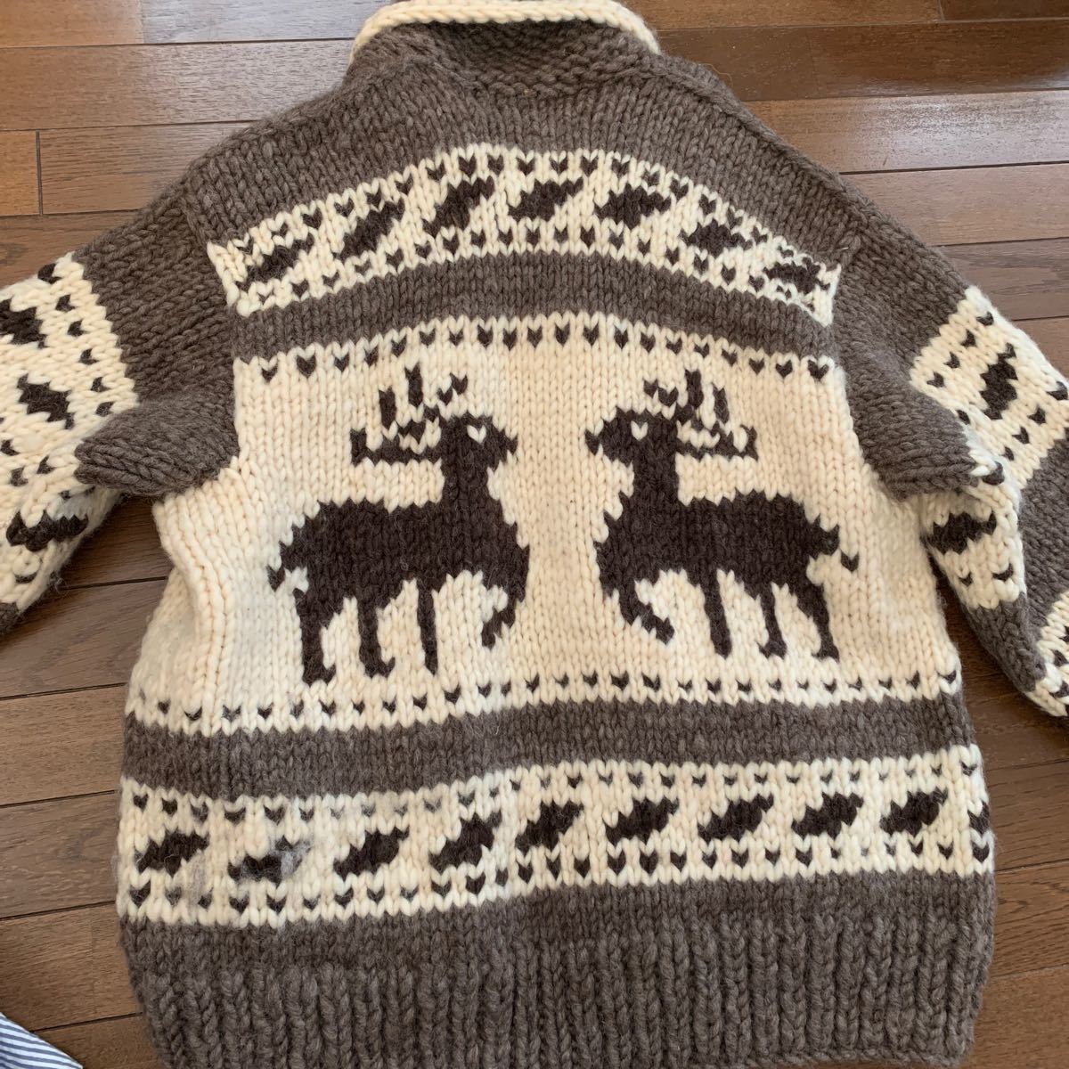 カナダ製 カウチンセーター カウチンニット 肉厚 カナダ 柄 ウール100