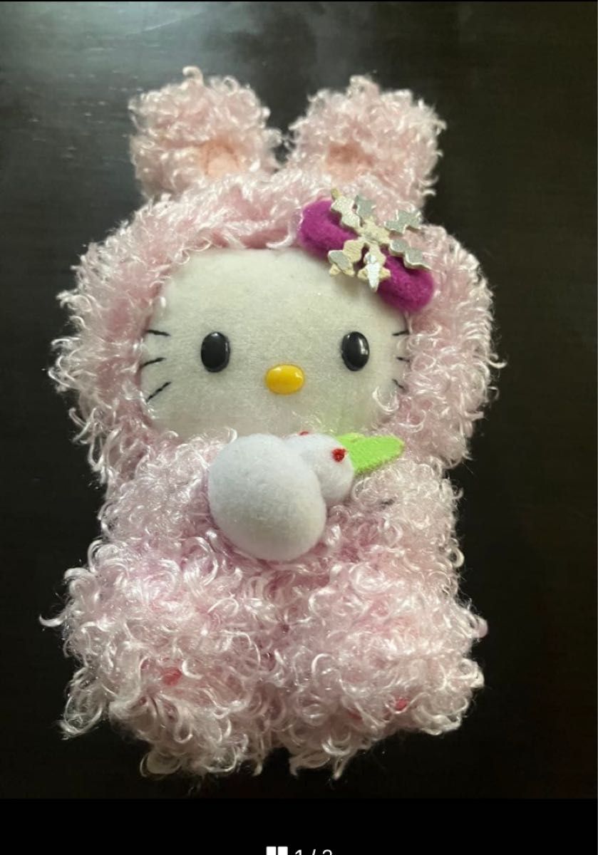 激レア》ハローキティ 雪うさぎ ぬいぐるみキーホルダー 北海道限定
