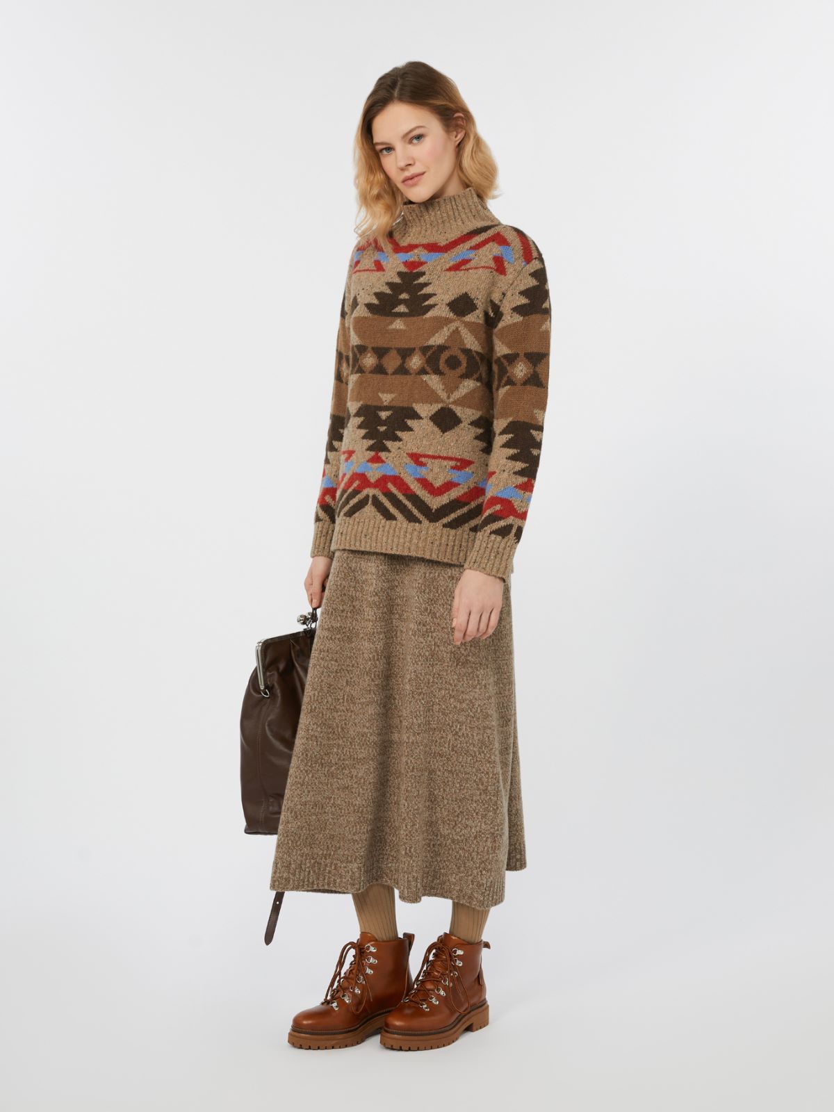 Wool and alpaca knit turtleneck, avio | Weekend Max Mara