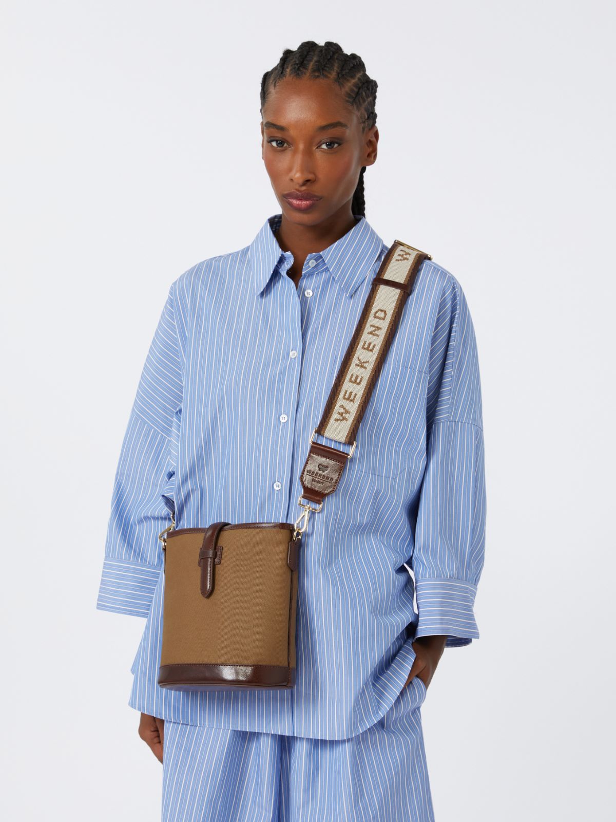 Small canvas bucket bag, bronze | Weekend Max Mara