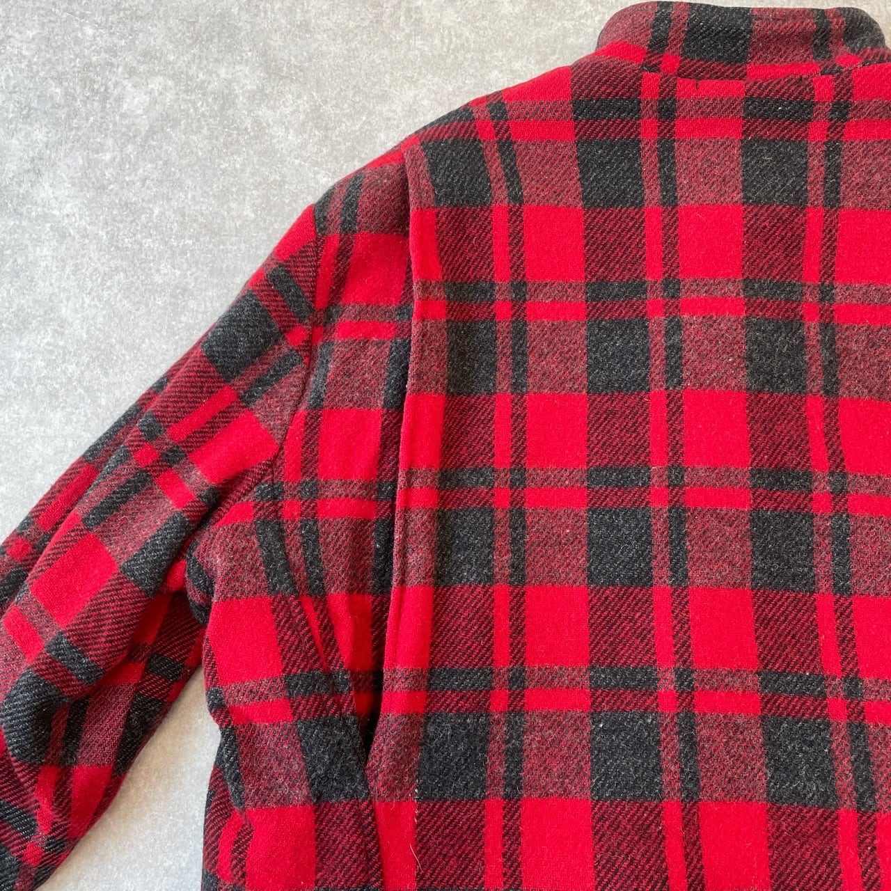 80s Woolrich チェック ウール ブルゾン 短丈 古着 裏ボア