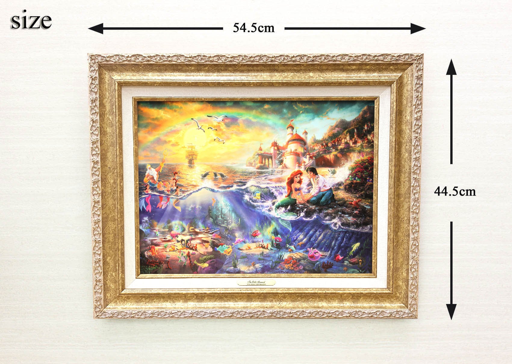 ディズニー絵画 リトル マーメイド 作品証明書 展示用フック付