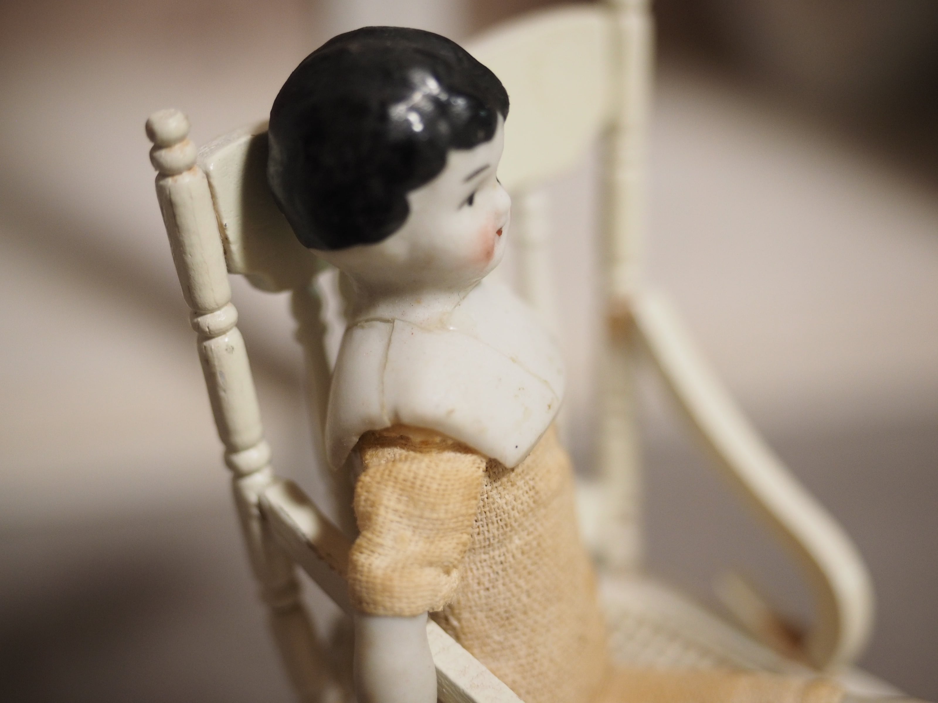 小さなチャイナヘッドドール ドイツ（割れ補修あり） | doll antiquus