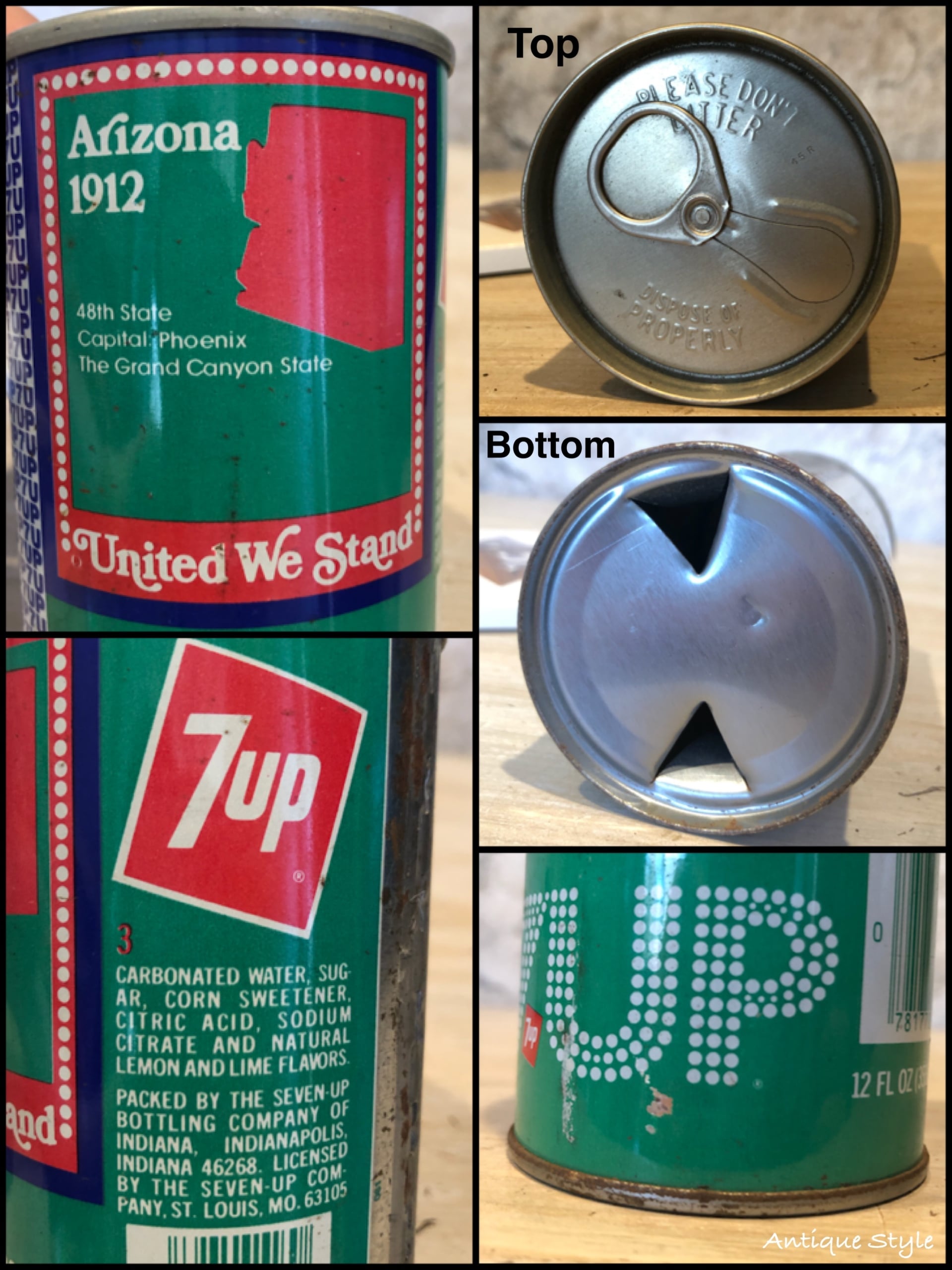 1976's アメリカ ヴィンテージ 7up 空き缶 コレクション アリゾナ