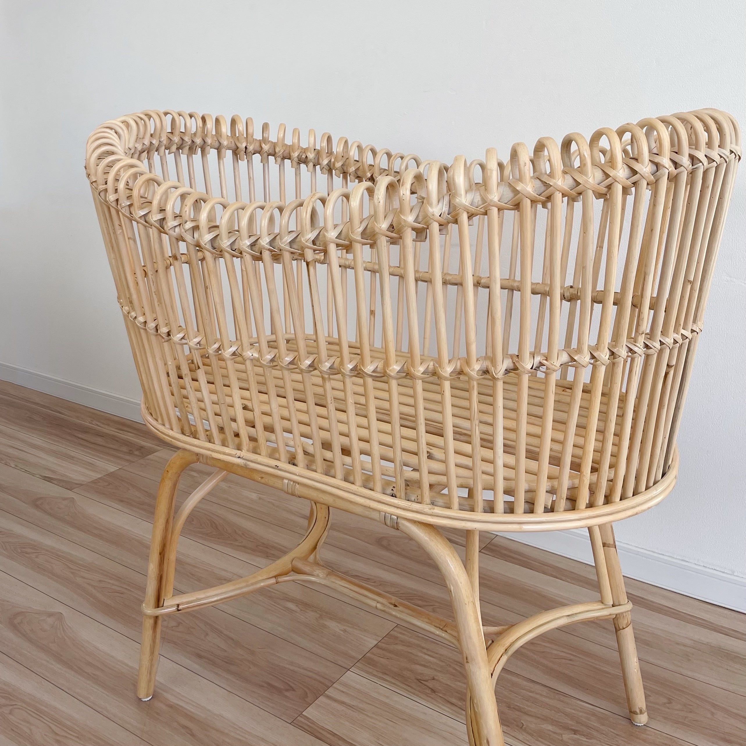 数量限定】ラタン ベビーベッド (マットレス付き) | HappyFace ラタン