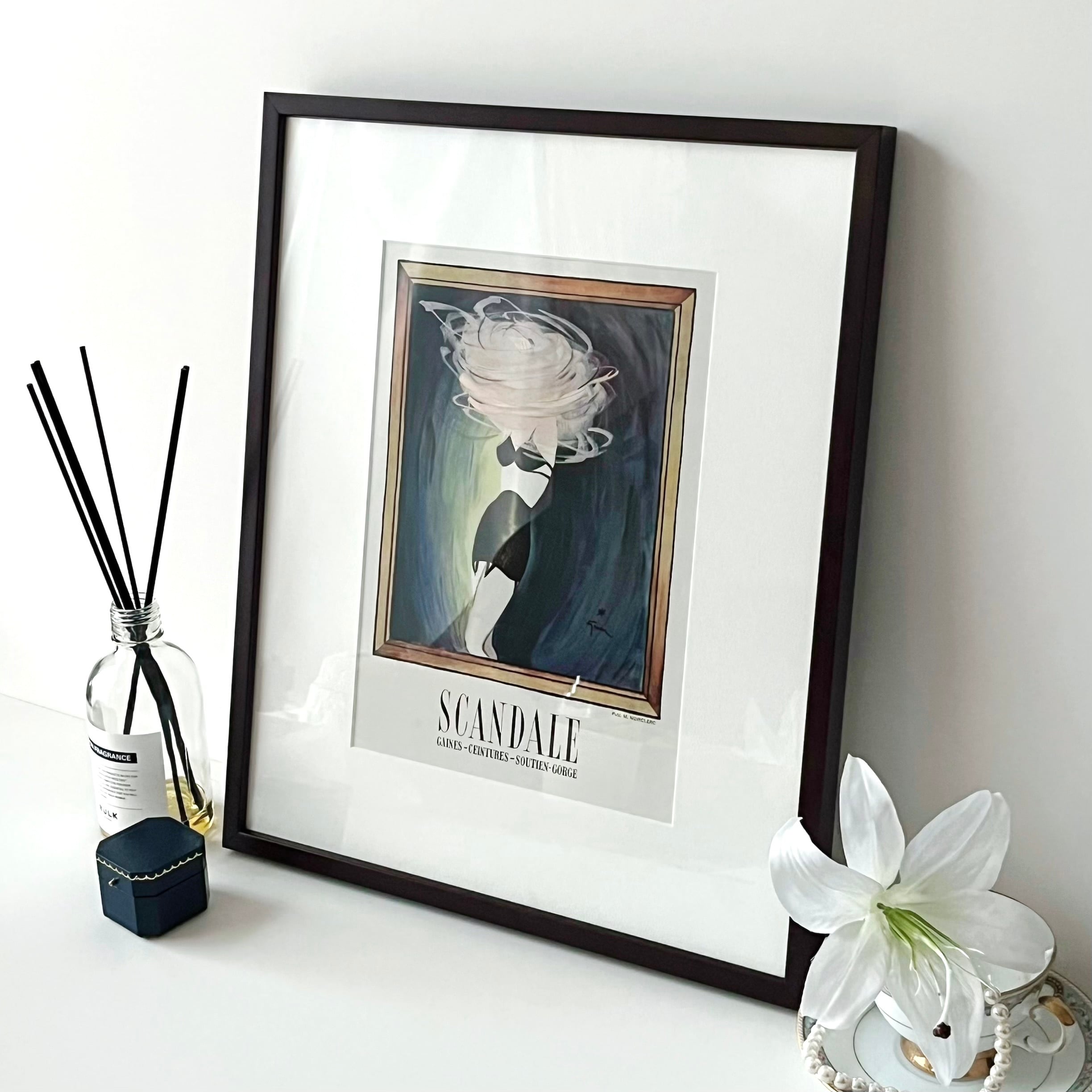 1946 広告＞Rene Gruau ルネ グリュオ scandale ランジェリー ポスター