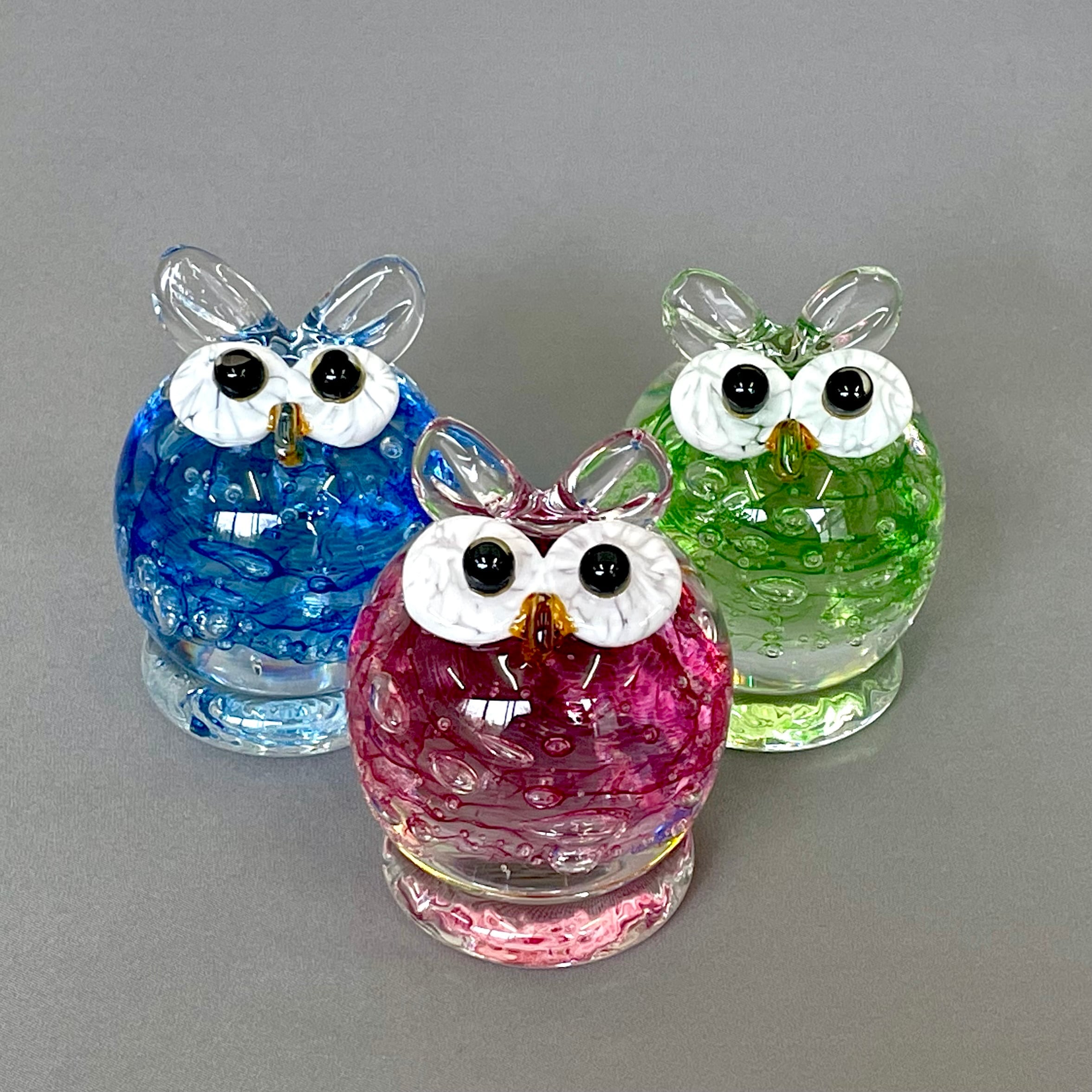 フクロウ 置物 T | 能登島ガラス工房