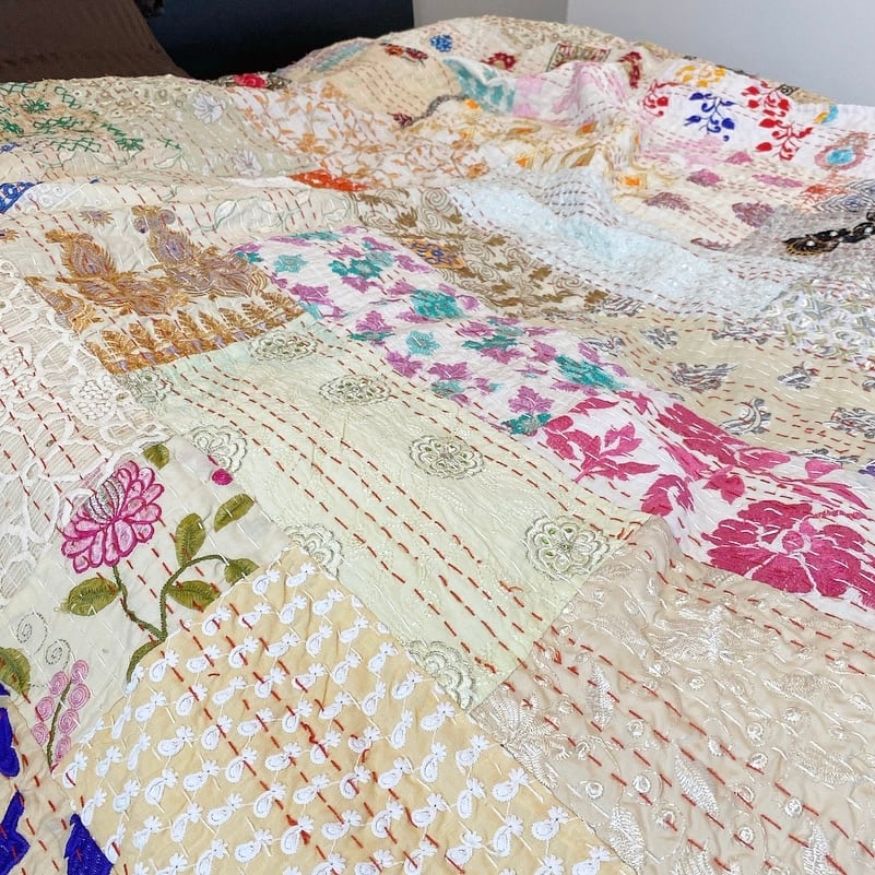 Lカンバディアキルト(225cm×274cm)/アイボリー | Sweet Garden カンバ