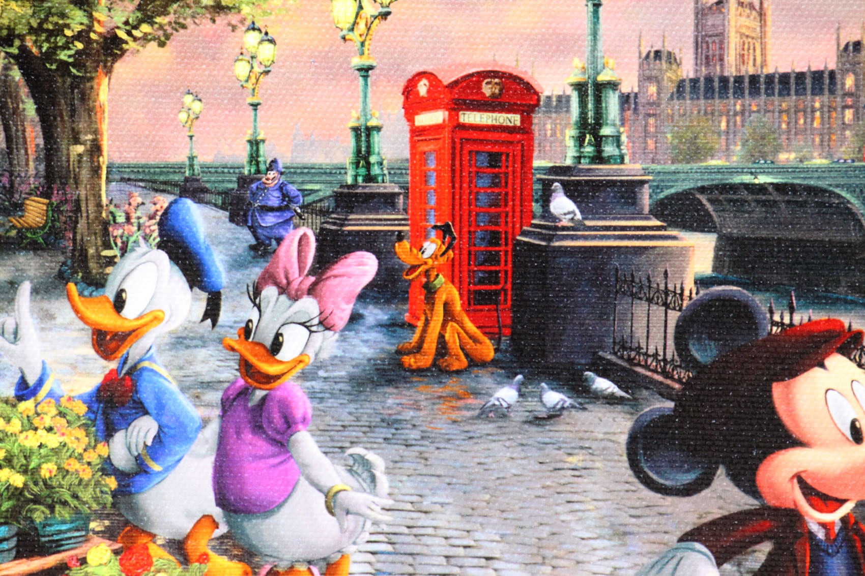 ディズニー絵画 ミッキー＆ミニー/イン ロンドン 展示用フック付