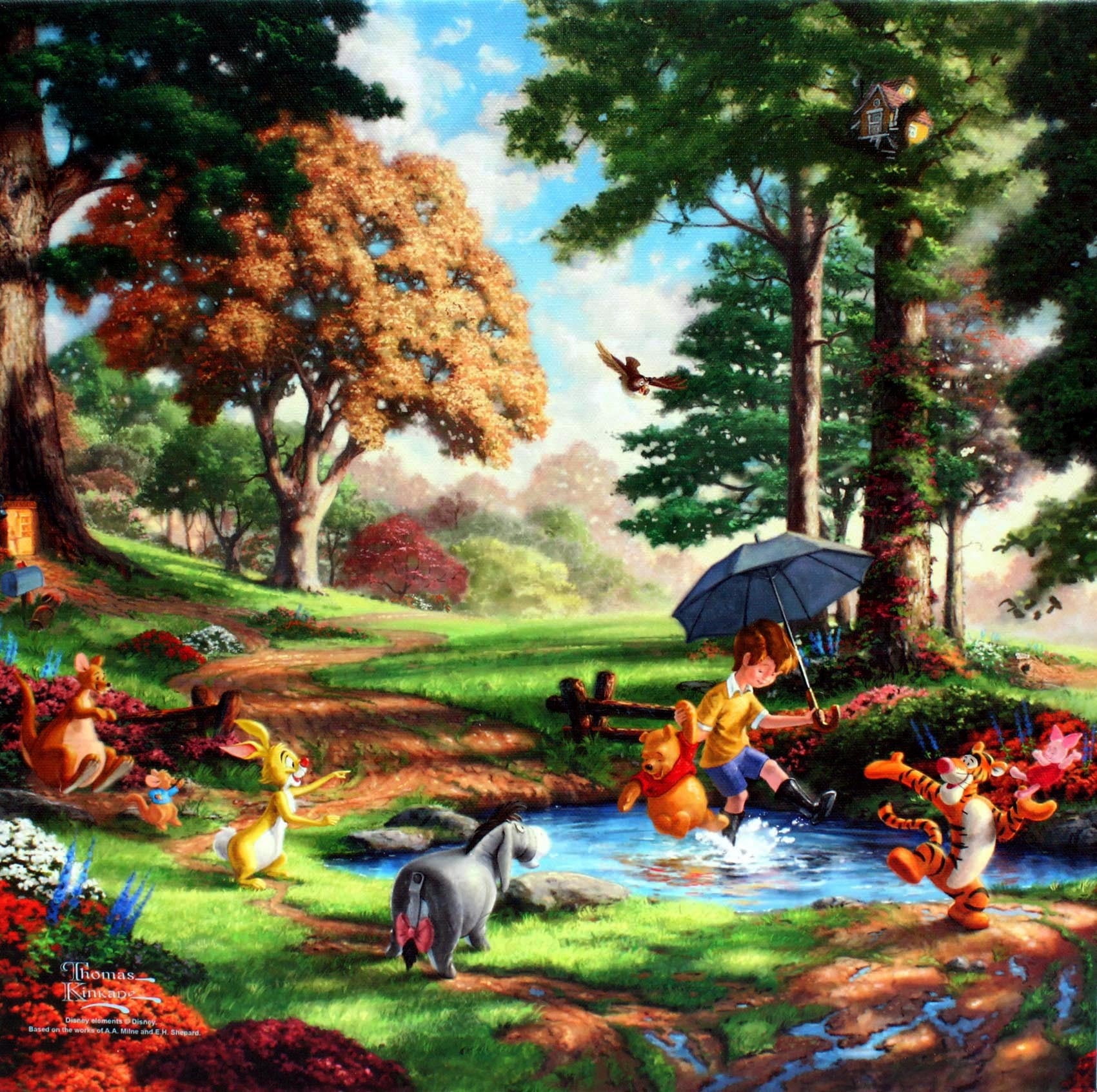 ディズニー「クマのプーさん1」作品証明書 展示用フック付キャンバス