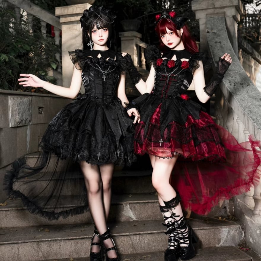 ジャンパースカート ゴスロリ ダークゴシック ブラックコーデ 原宿