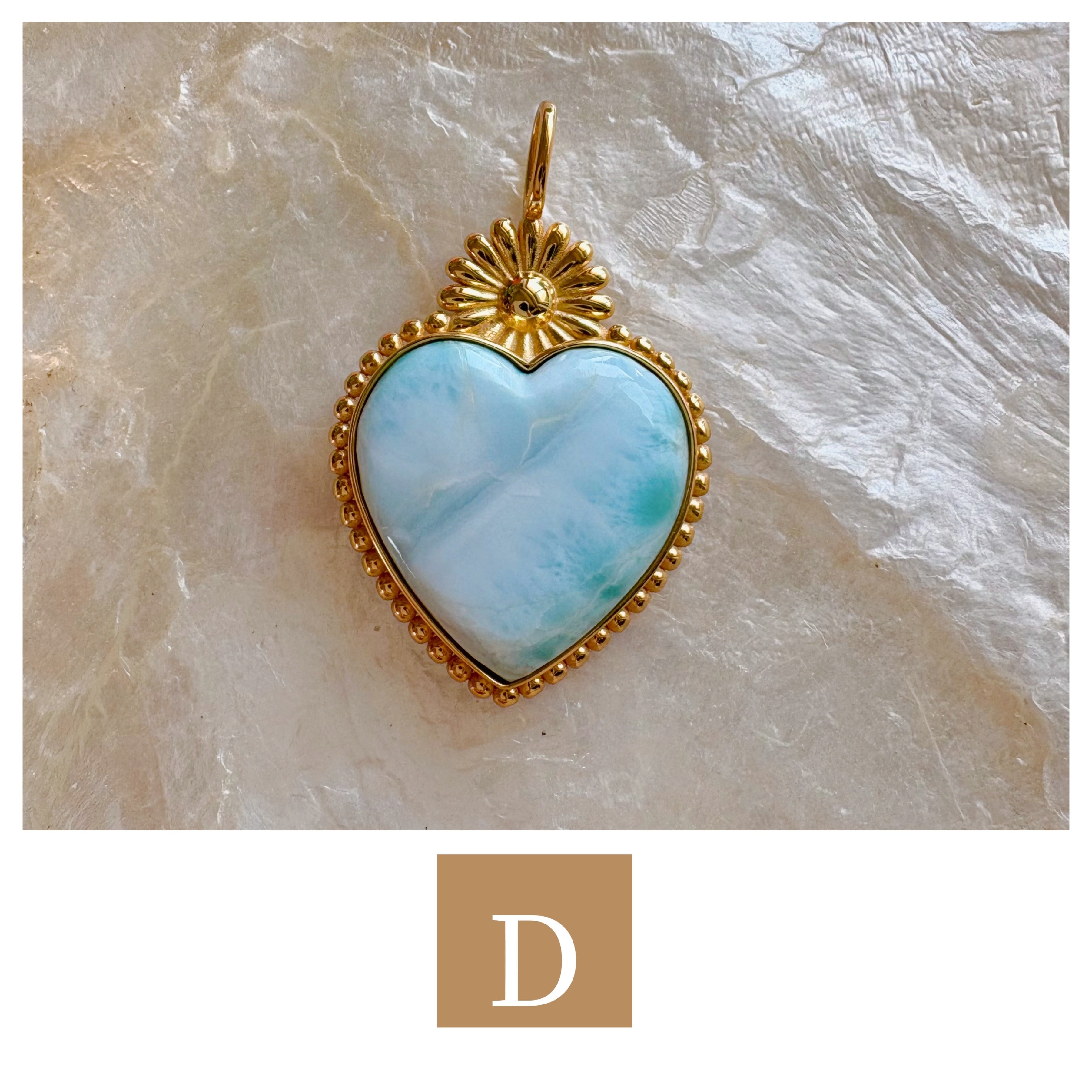Flower×Larimar Necklace(セミオーダーフラワー×ラリマーネックレス