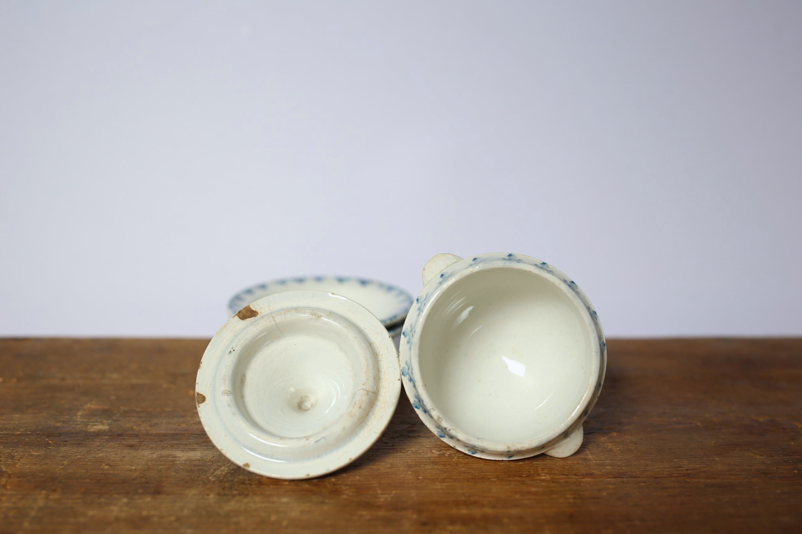 フランス アンティーク 陶器 dinette ままごと用 4点セット (スー