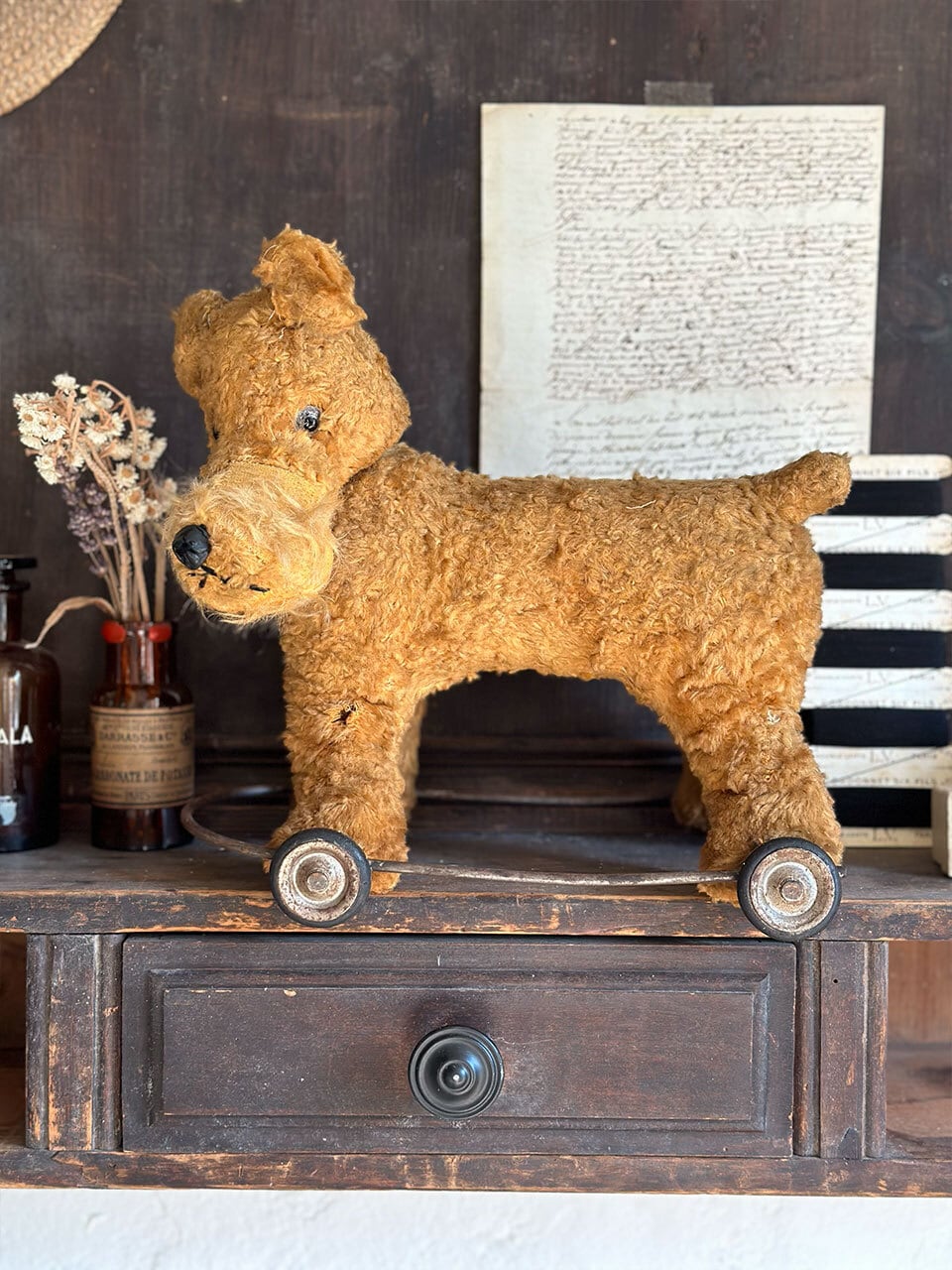 車輪付き犬のぬいぐるみ | Brocante de La Cocotte （フランス