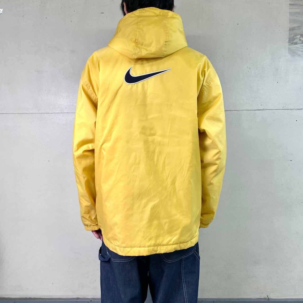 90年代 NIKE ナイキ スウォッシュロゴ刺繍 ナイロンジャケット メンズ