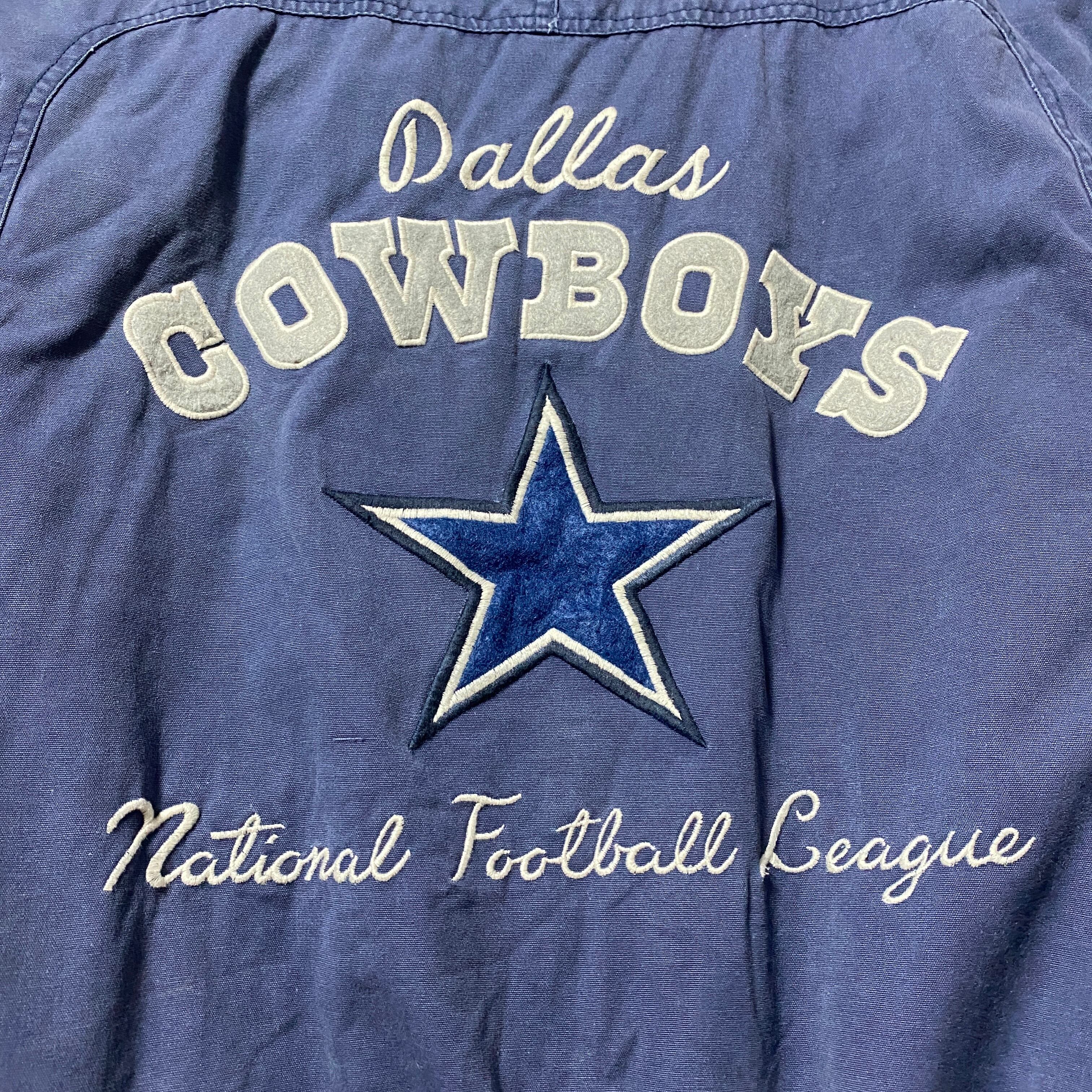Size.XL】90's NFL ダラス・カウボーイズ 刺繍バックロゴ ラインリブ