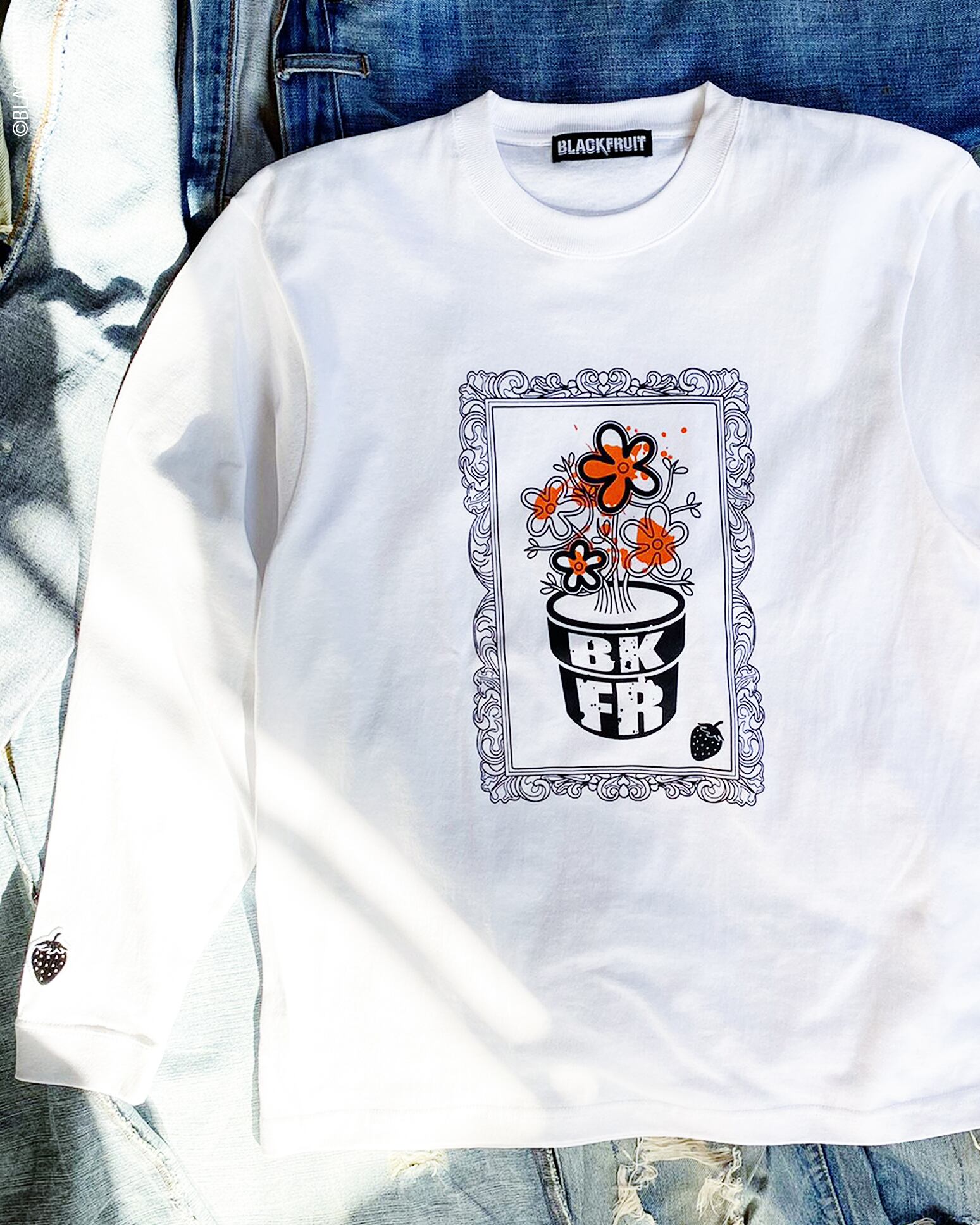 FRAMED FLOWER LONG-SLEEVE-SHIRT | BLACKFRUIT