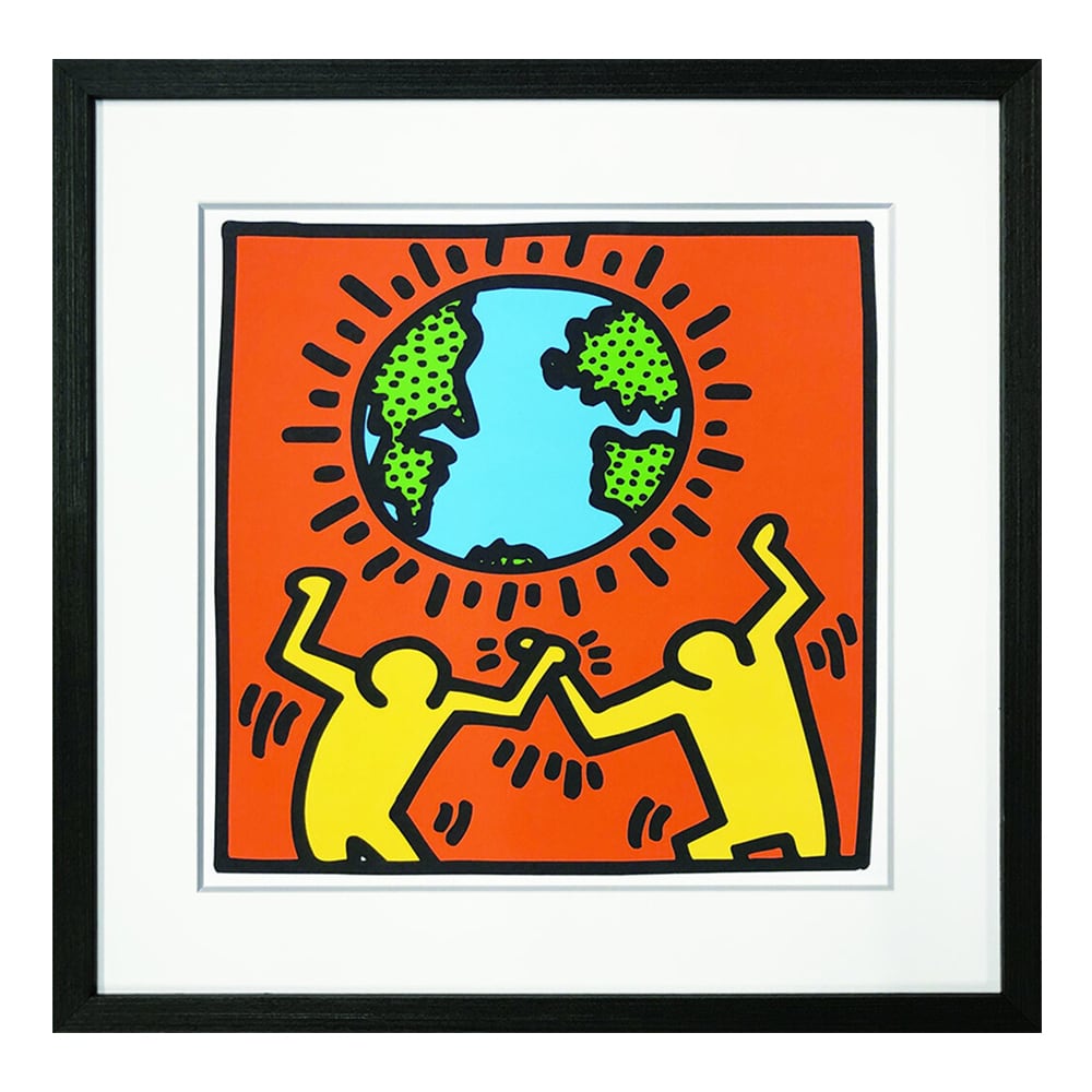 額縁付き] キース・ヘリング「Untitled, (world)」アートポスター