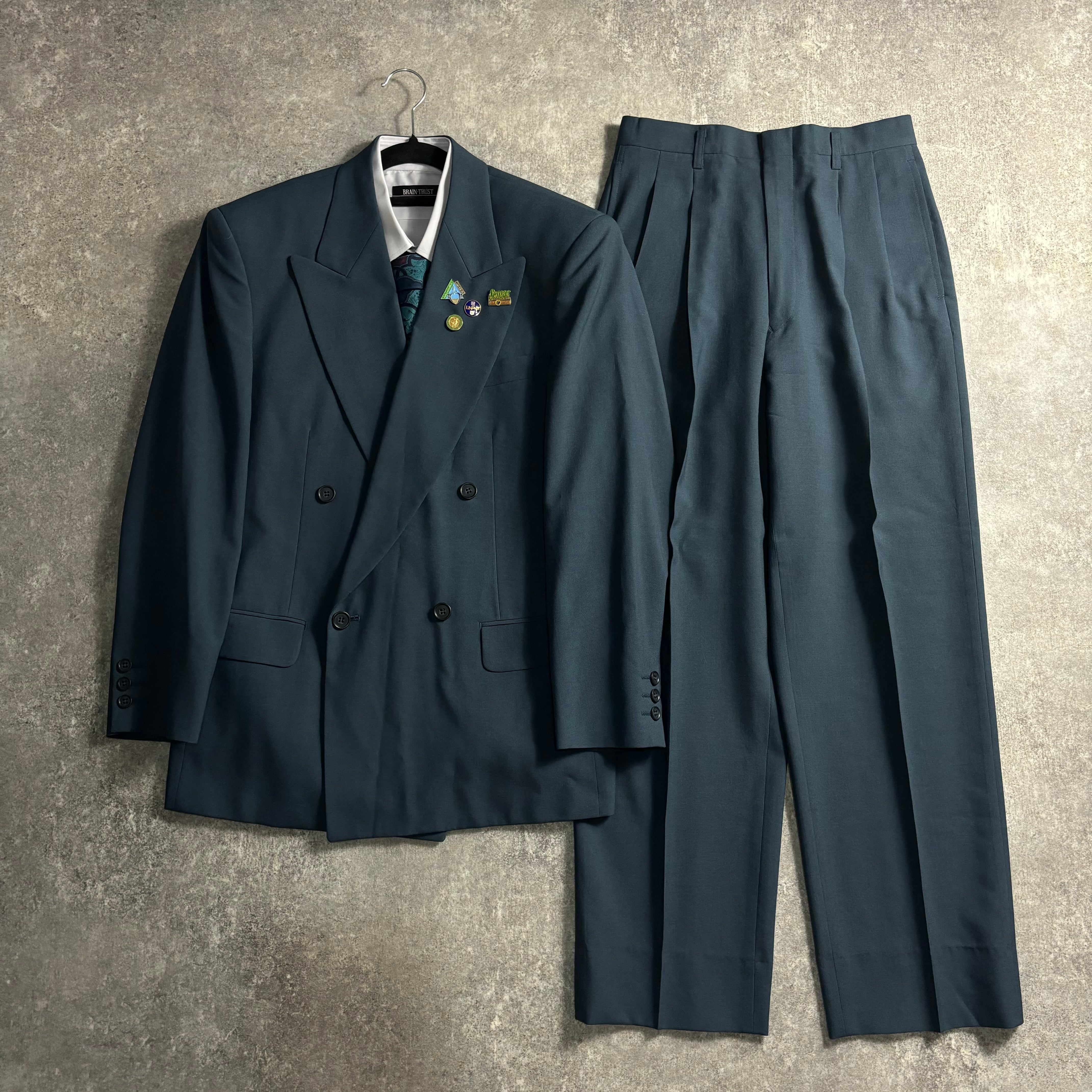 90s 【vintage】ダブルスーツ セットアップ シックグリーン ピンズ | LOST