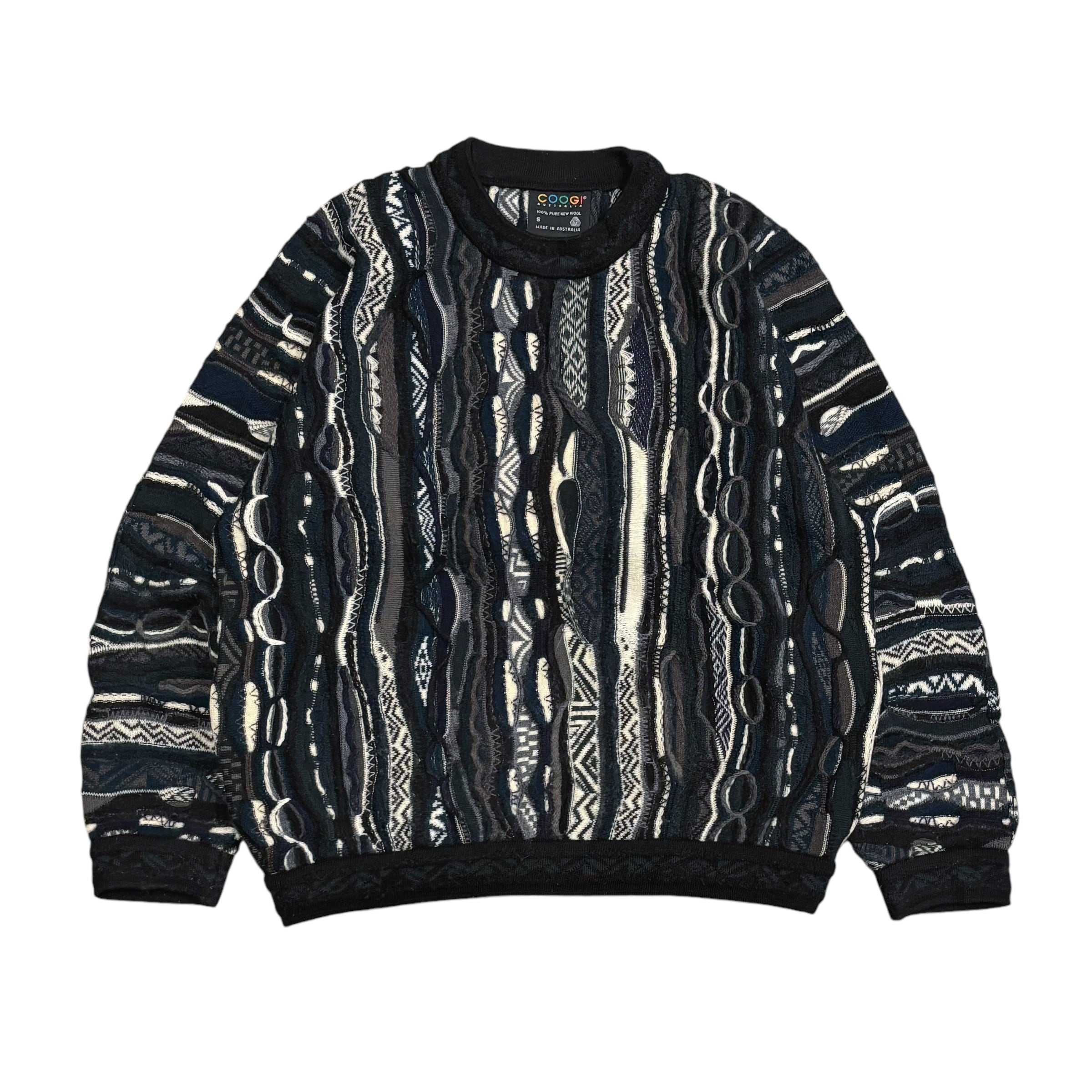 90's COOGI 3D Knit Sweater S / クージー 3Dニット ウールセーター
