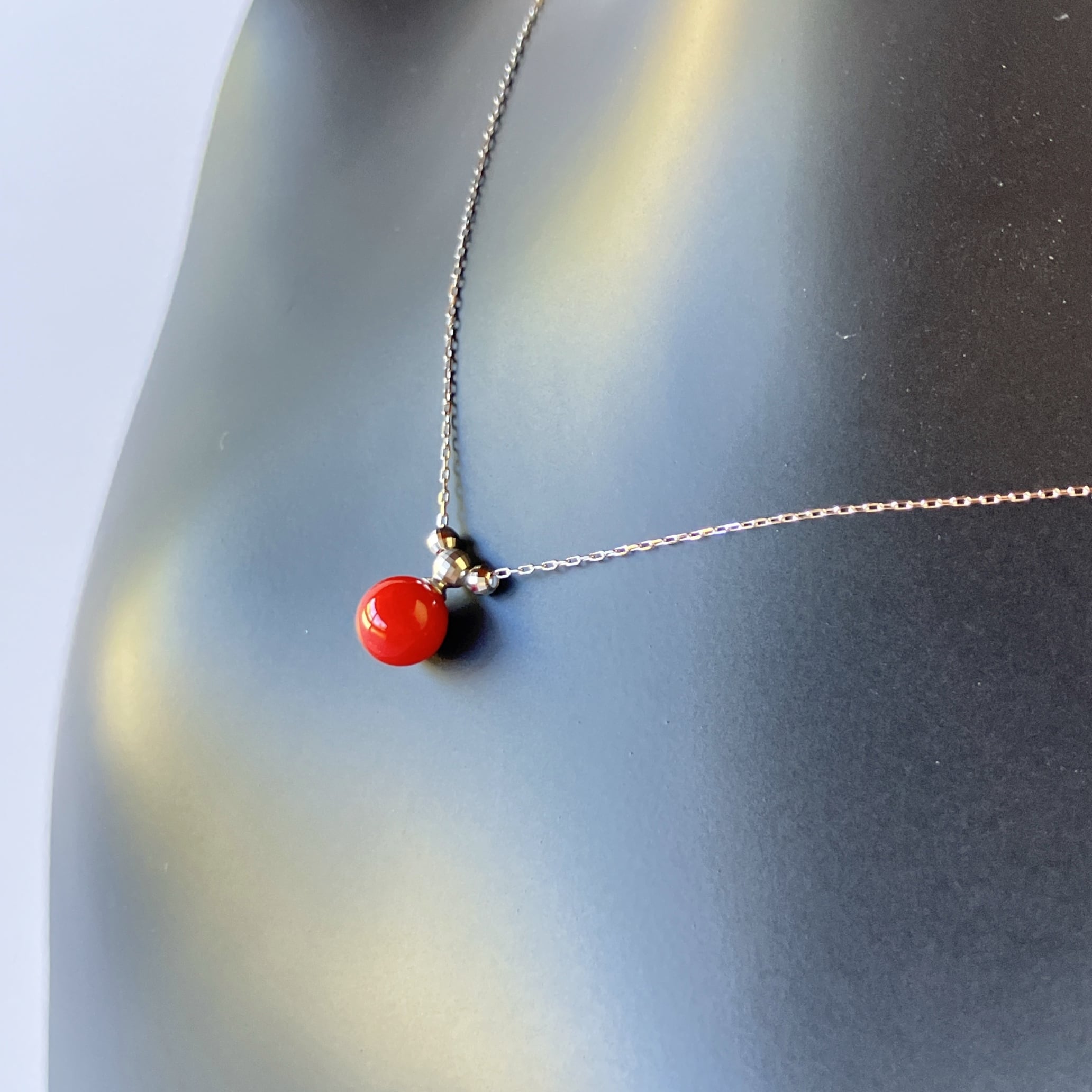 Pt 850 赤珊瑚ペンダント pd-38 | ワールドコーラル オンラインショップ