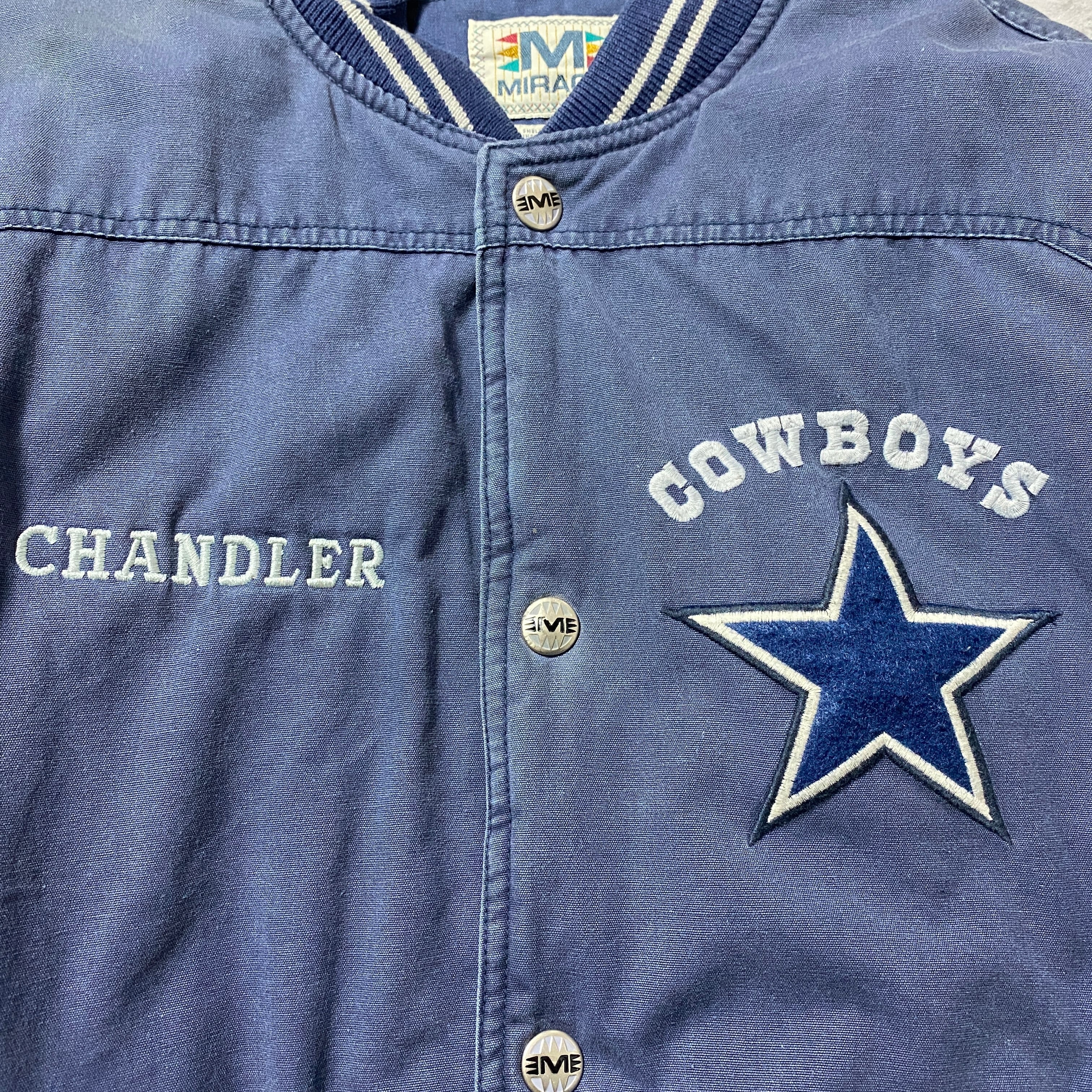 Size.XL】90's NFL ダラス・カウボーイズ 刺繍バックロゴ ラインリブ