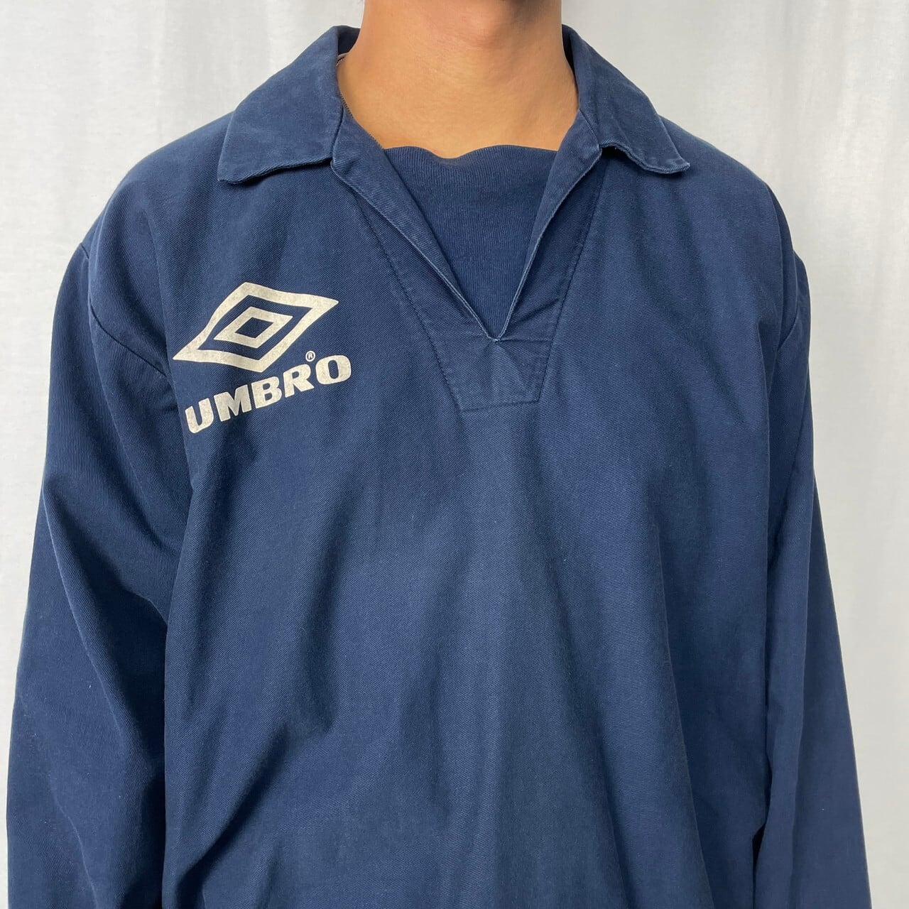 90年代 UMBRO アンブロ ビッグロゴ ドリルトップ コットンプルオーバー
