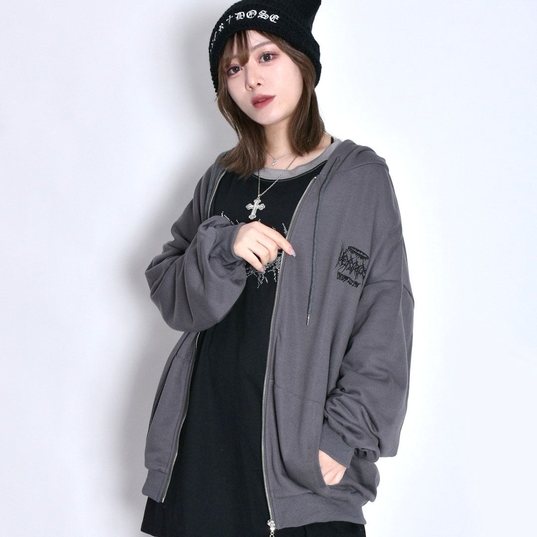 サブカル刺繍ロゴ ZIPパーカー | VOLCAN&APHRODITE
