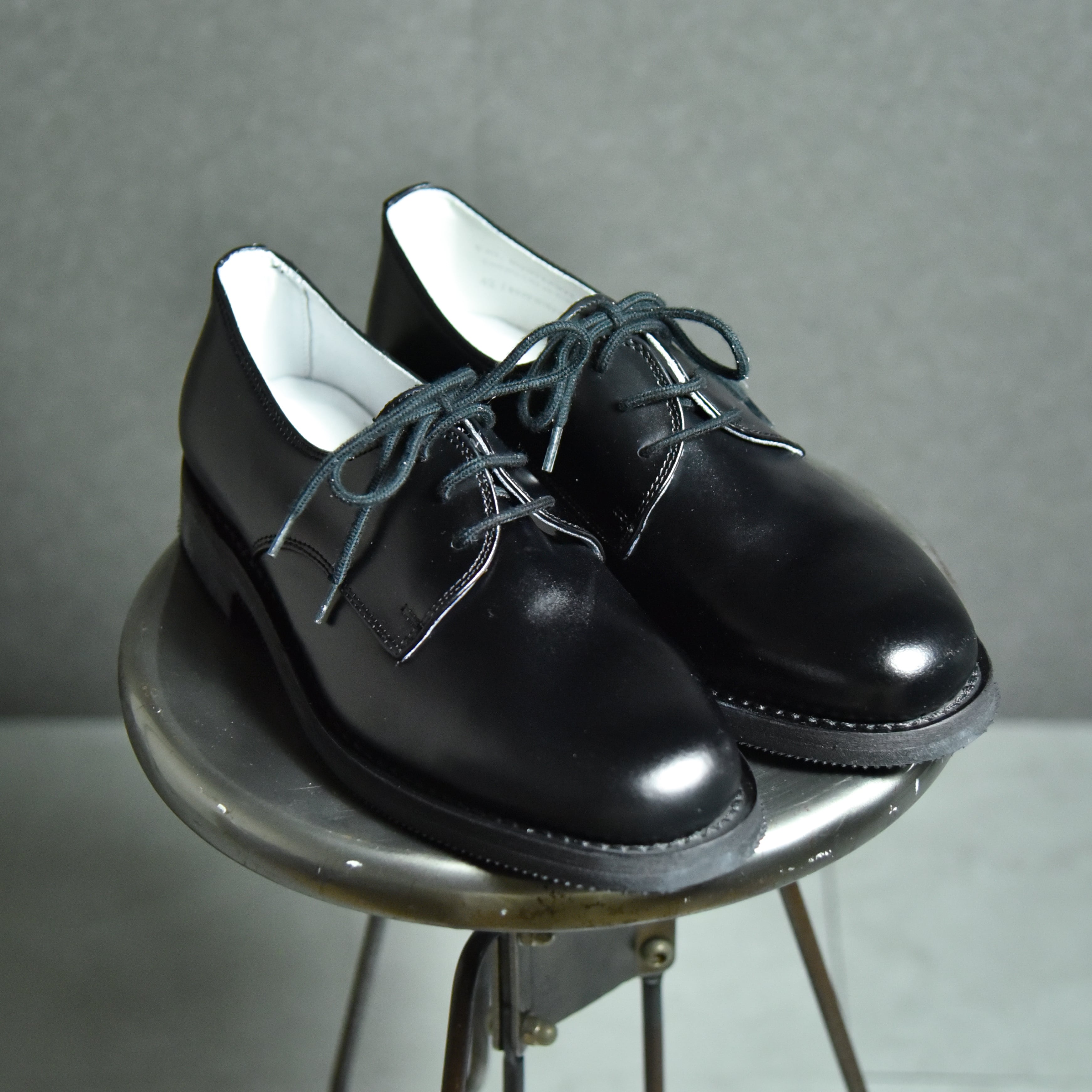 DEAD STOCK】Italian Navy Plane-toe Leather Officer Shoes イタリア