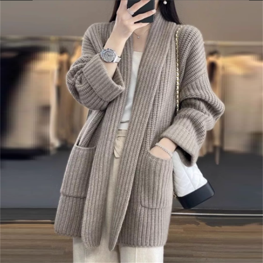 フォクシー FOXEY ロングカーディガン ベージュ フォクシー