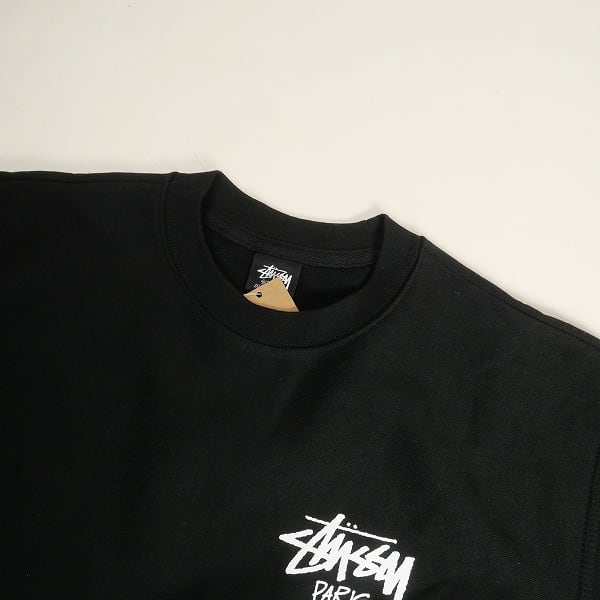 Size【M】 STUSSY ステューシー STOCK PARIS CREW BLACK パリ限定