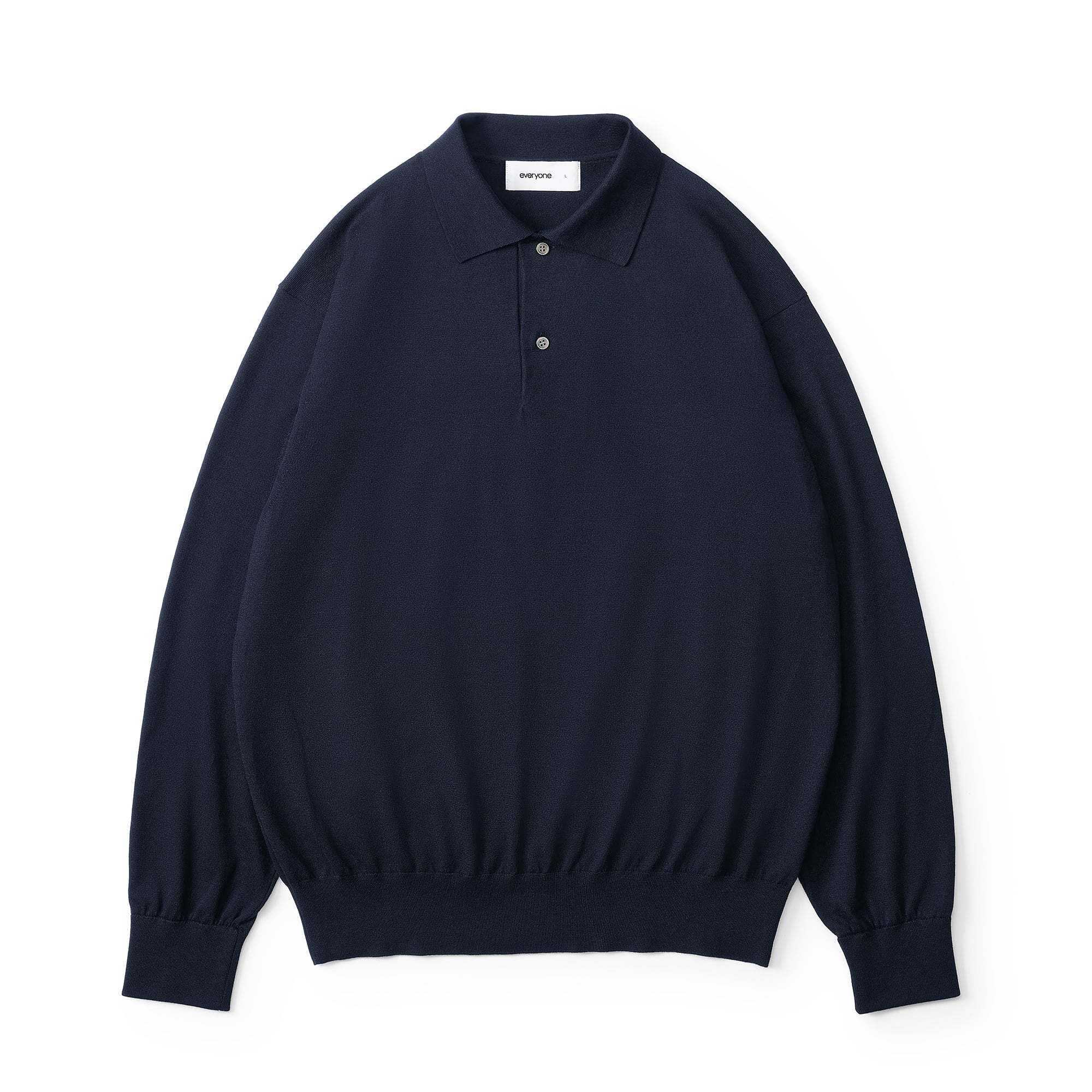 everyone milano rib knit crew sweater (NAVY) | everyone