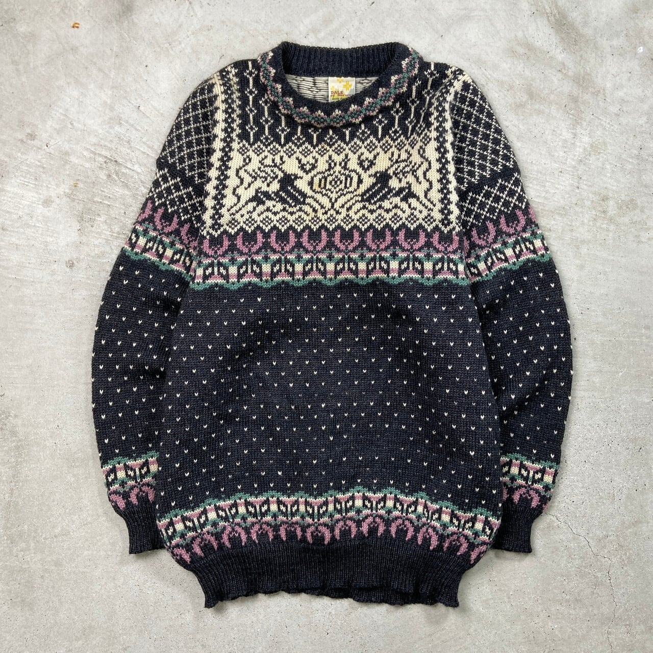 80年代 DALE OF NORWAY バーズアイ チロリアンニット ノルディック柄