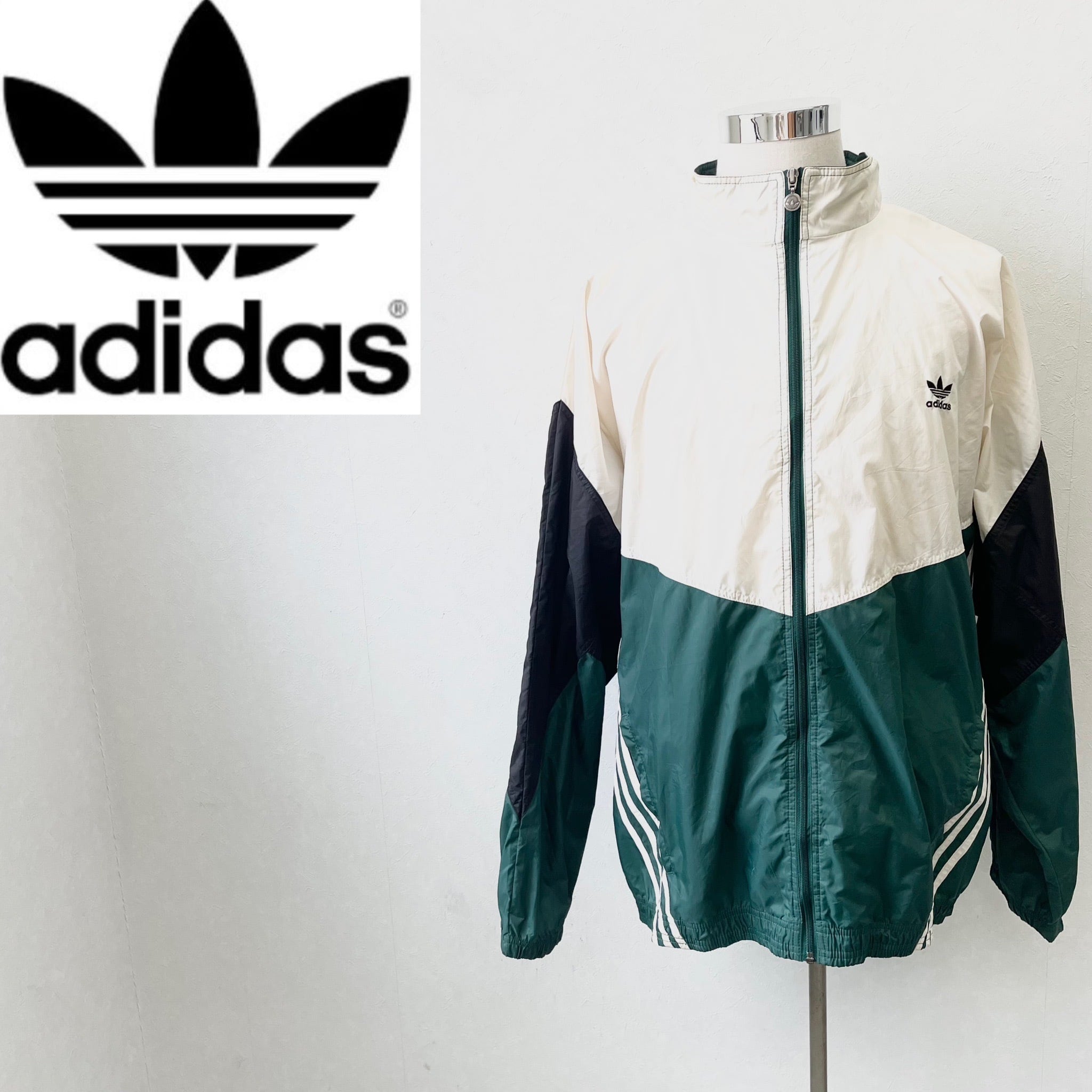 常田大希さん着用】アディダス ナイロンジャケット 刺繡ロゴ フード