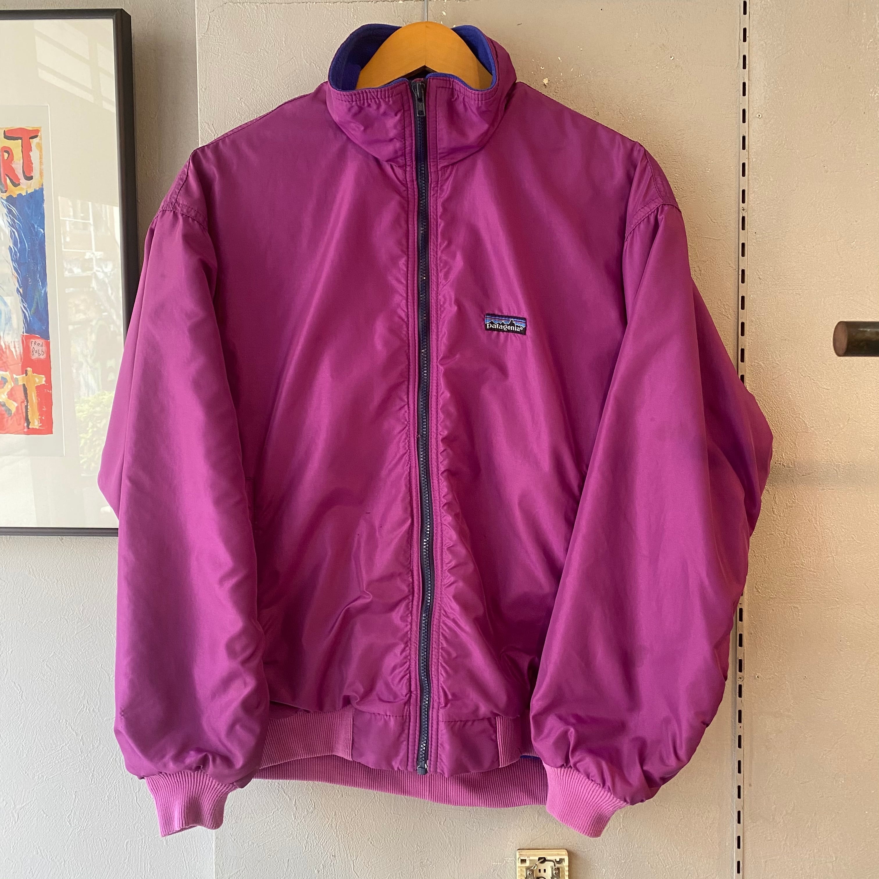 80s パタゴニア シェルドシンチラジャケット パープル×ブルーグレーL