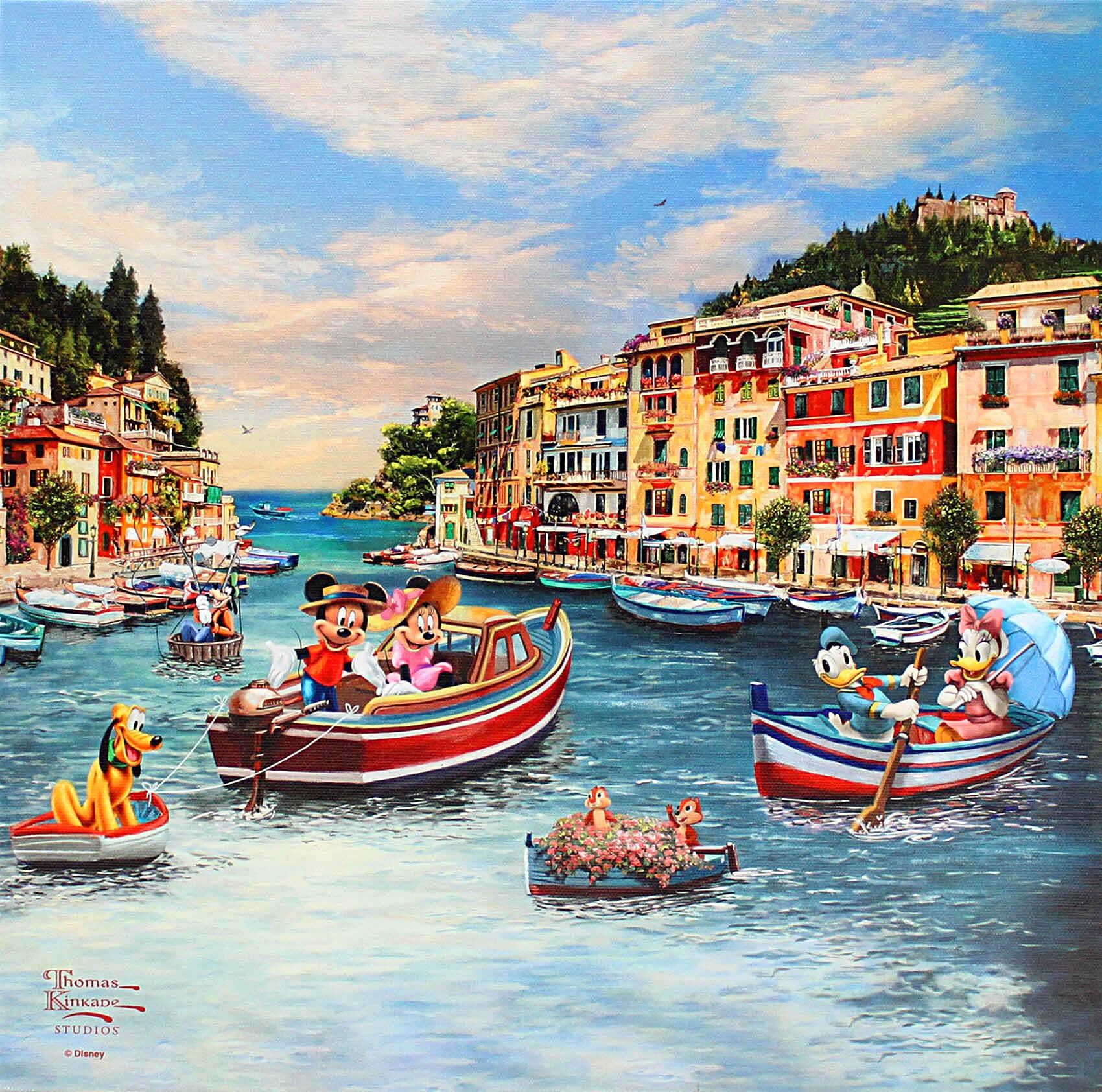 ディズニー絵画 トーマス キンケード ミッキー&ミニー/イン イタリア