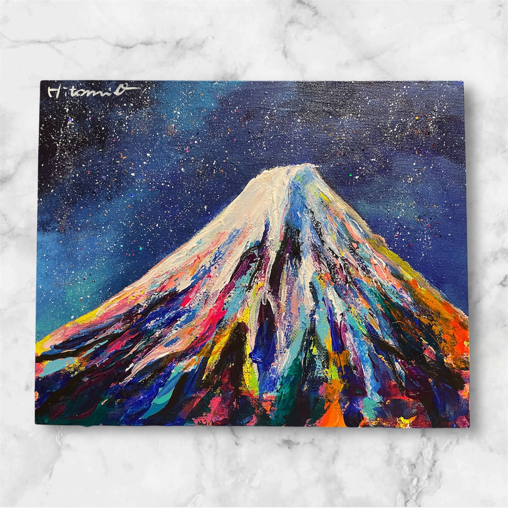 A-15/25】原画 抽象画 風景画 富士 富士山 絵画 キャンバス 真作