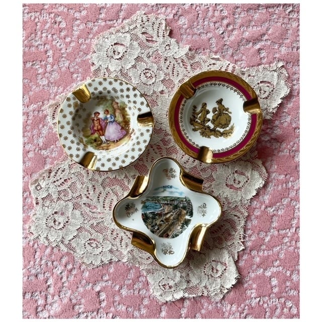 フランス ヴィンテージ 灰皿 陶器 アシュトレイ アクセサリートレイ