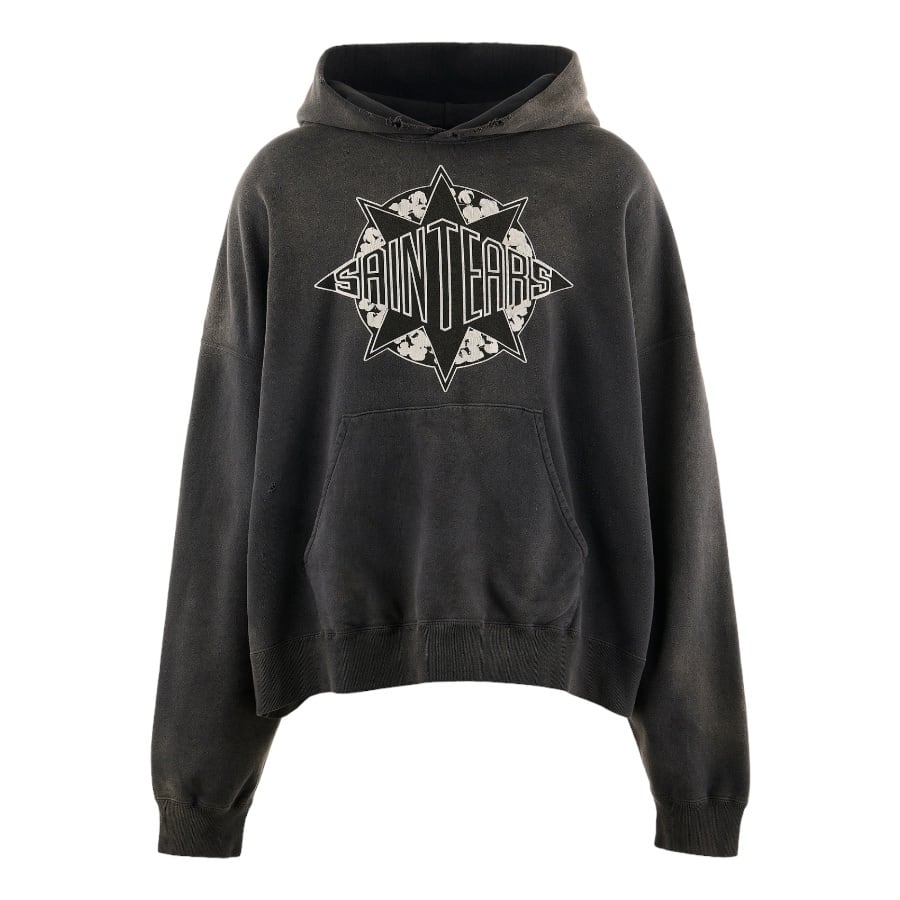 SAINT MICHAEL】SM-YS1-0000-C46/DT_HOODIE/ST TEARS/BLACK | AYIN