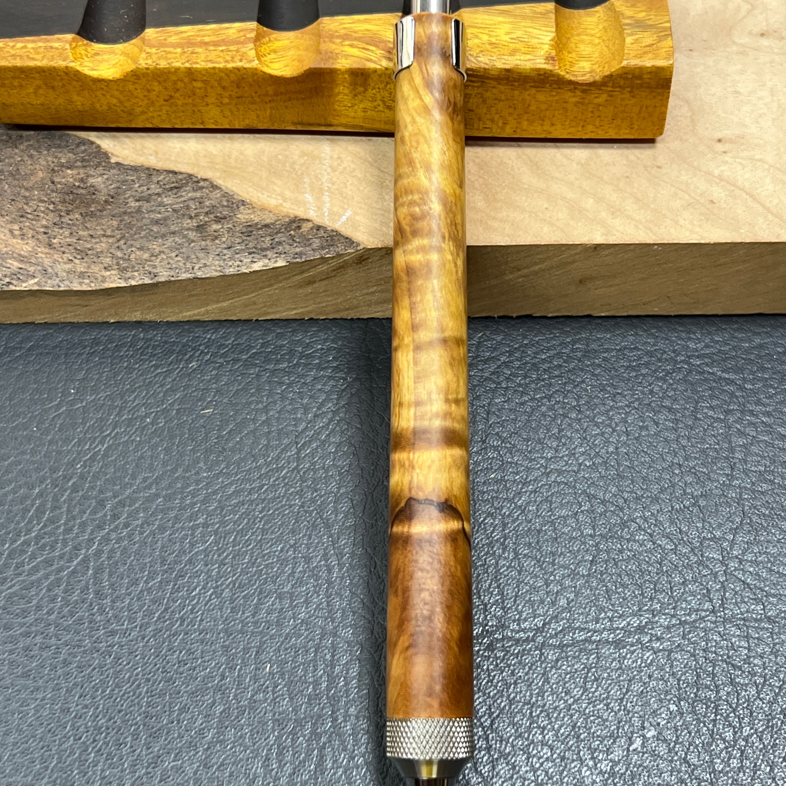 22栃縮杢スポルテッドスタビ 木製シャーペン 強低重心R ローレット