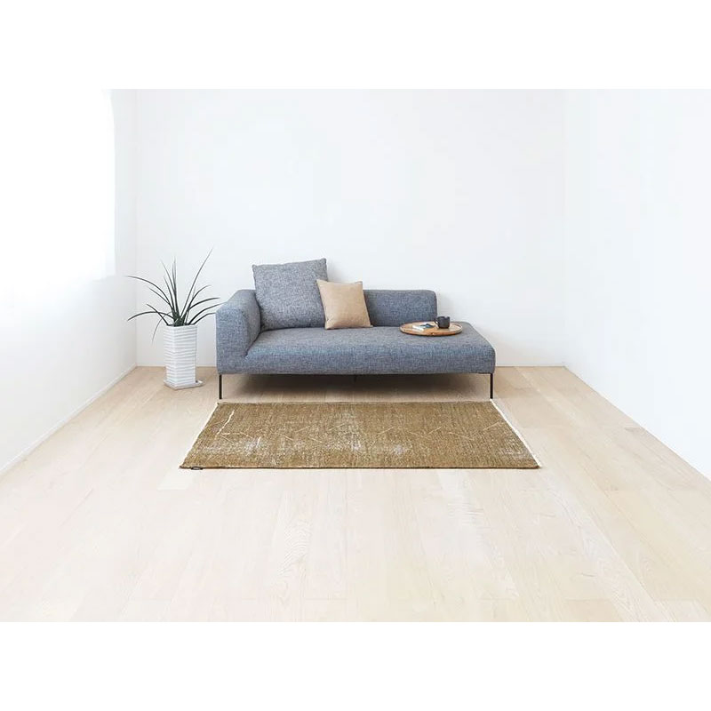 ヴィンテージ風ラグ ウール100％ 黄色絨毯 [NR5603アンティーク