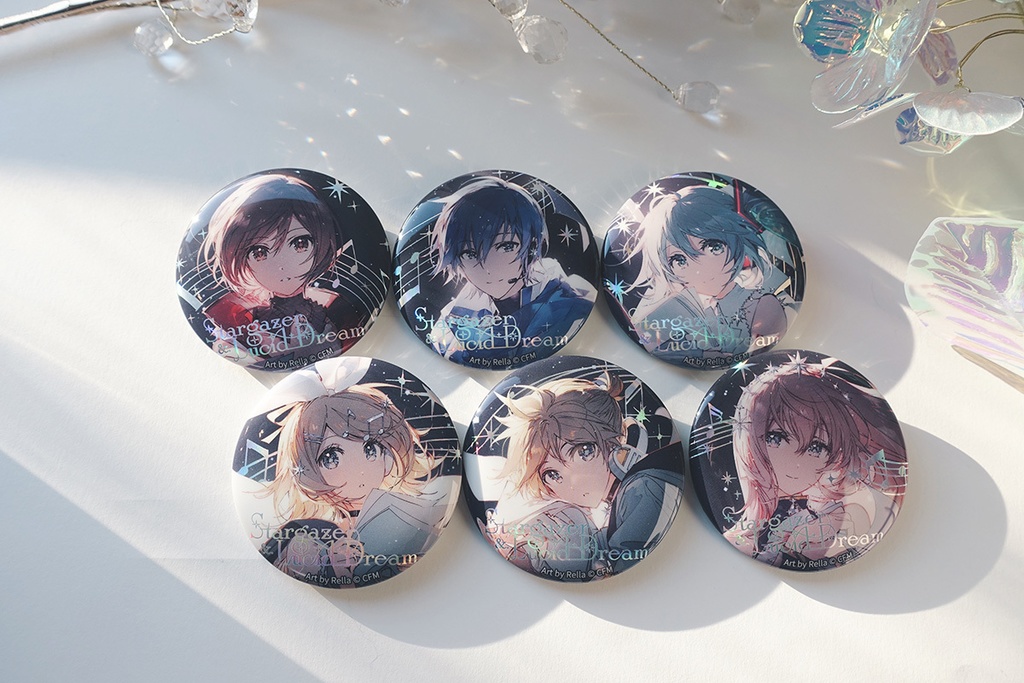 ホロ加工缶バッジD＜asteroid：巡音ルカ＞ - Rella Artworks / 不安定+